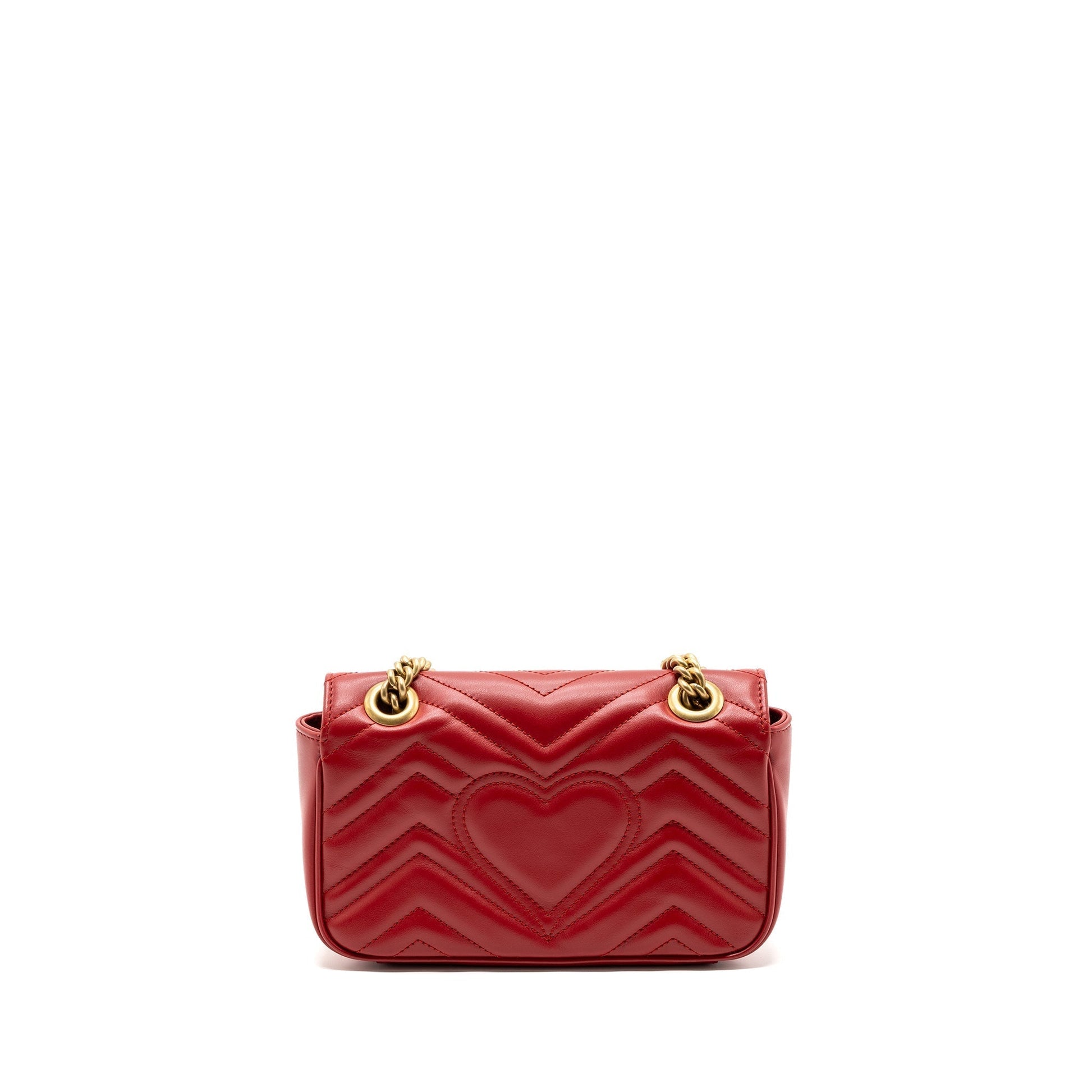 Gucci Marmont Shoulder Bag Calfskin Red Mini