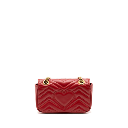 Gucci Marmont Shoulder Bag Calfskin Red Mini