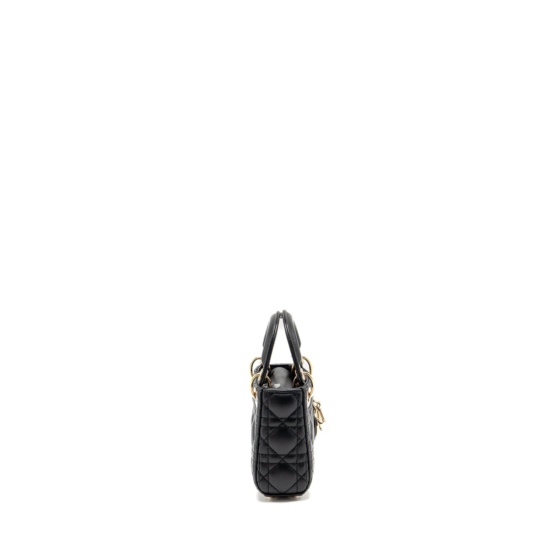 Dior Micro Lady Lambskin Handbag Black Travel Bag