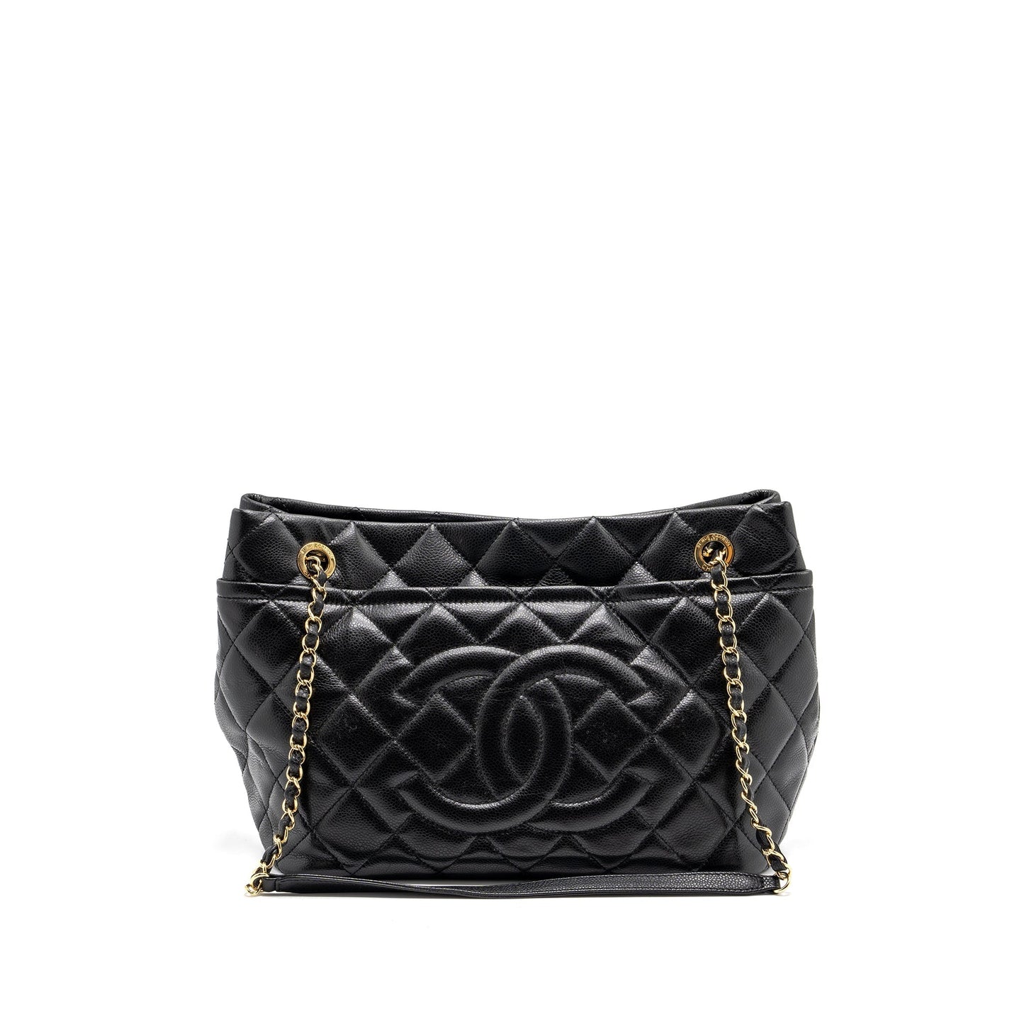 Chanel quilted shopping caviar GHW Black Shoulder Bag