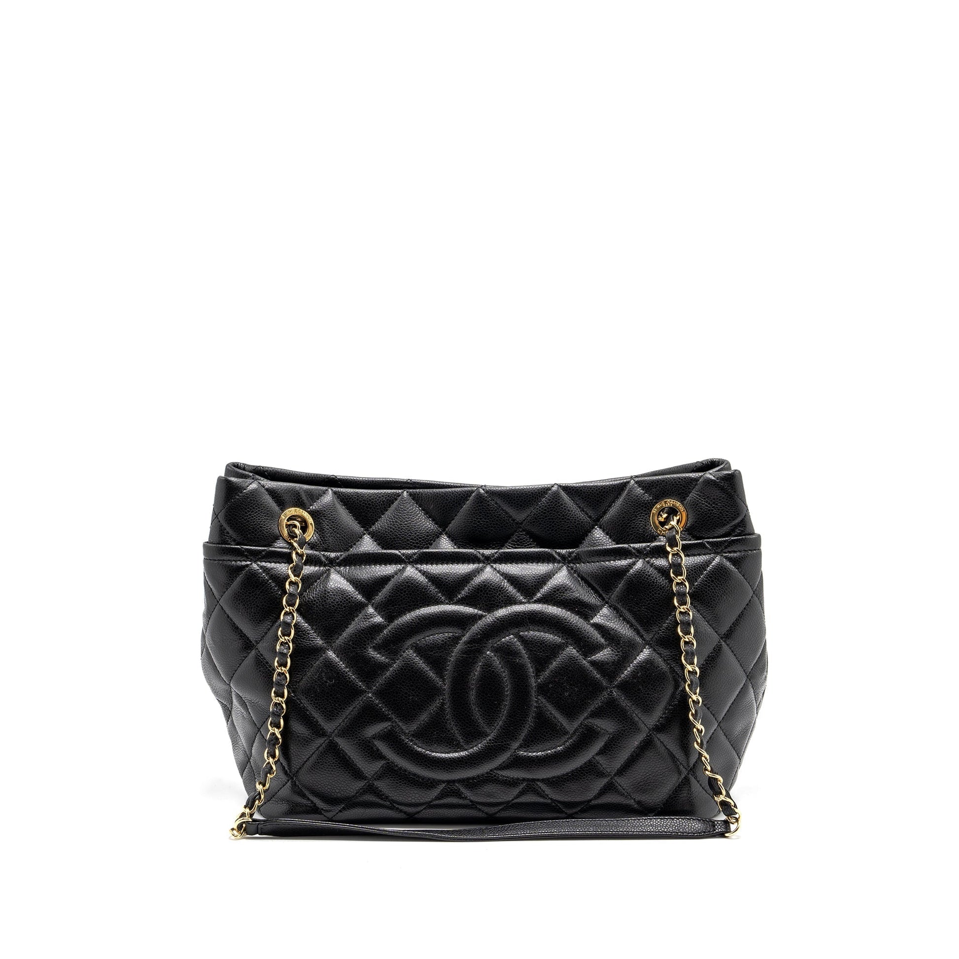 Chanel quilted shopping caviar GHW Black Shoulder Bag