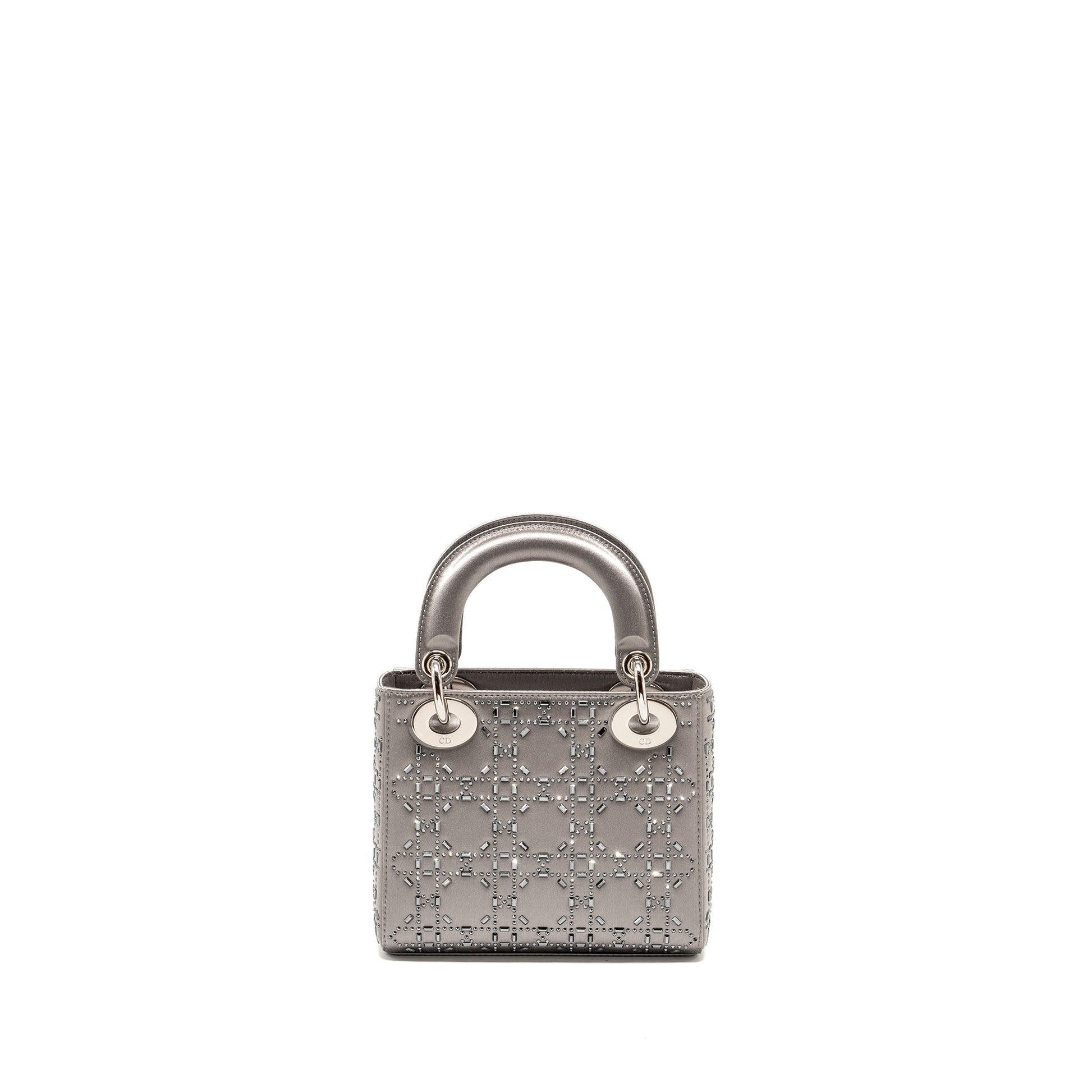 Dior Lady Stain Crystal Grey Handbag Mini Travel Bag