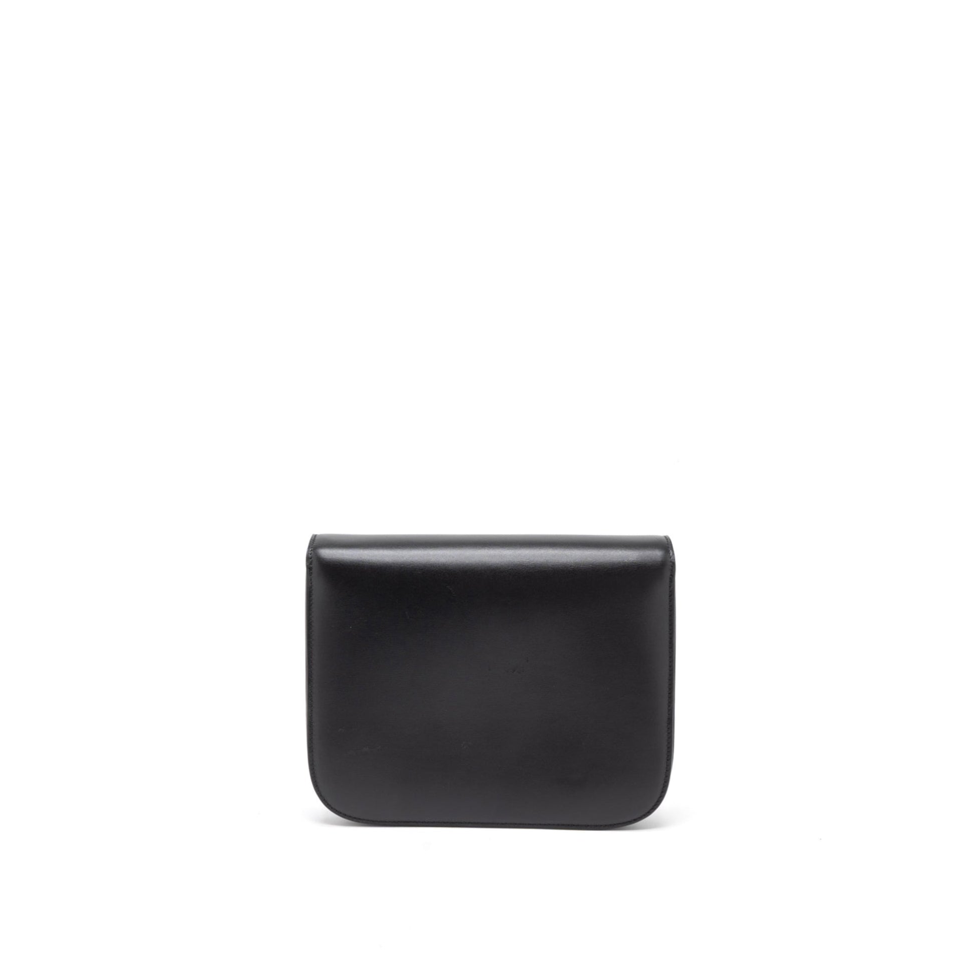 Celine Classic Box Calfskin Brushed Handbag Black Medium Travel Bag
