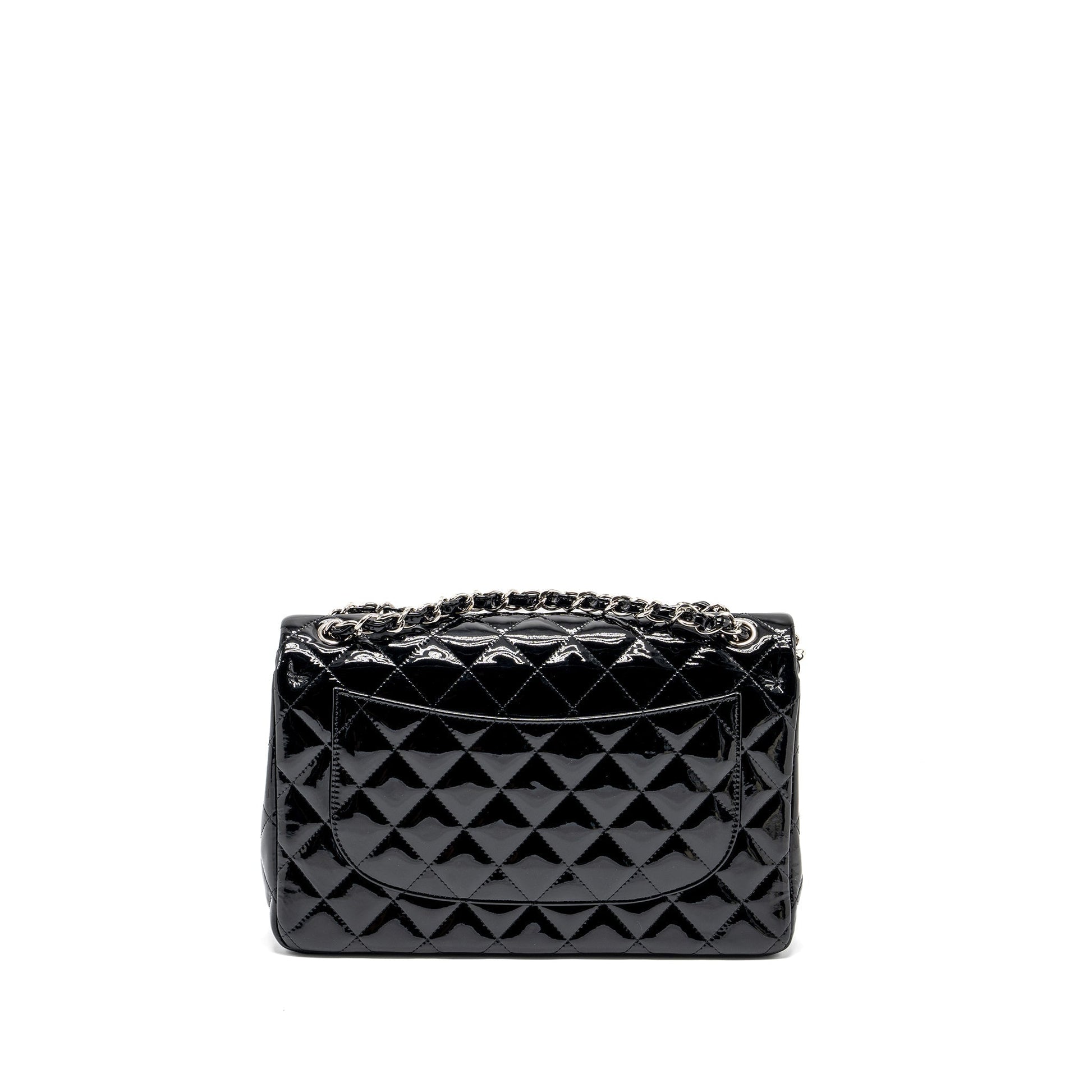 Chanel Jumbo Classic Double Flap Patent SHW Black Shoulder Bag