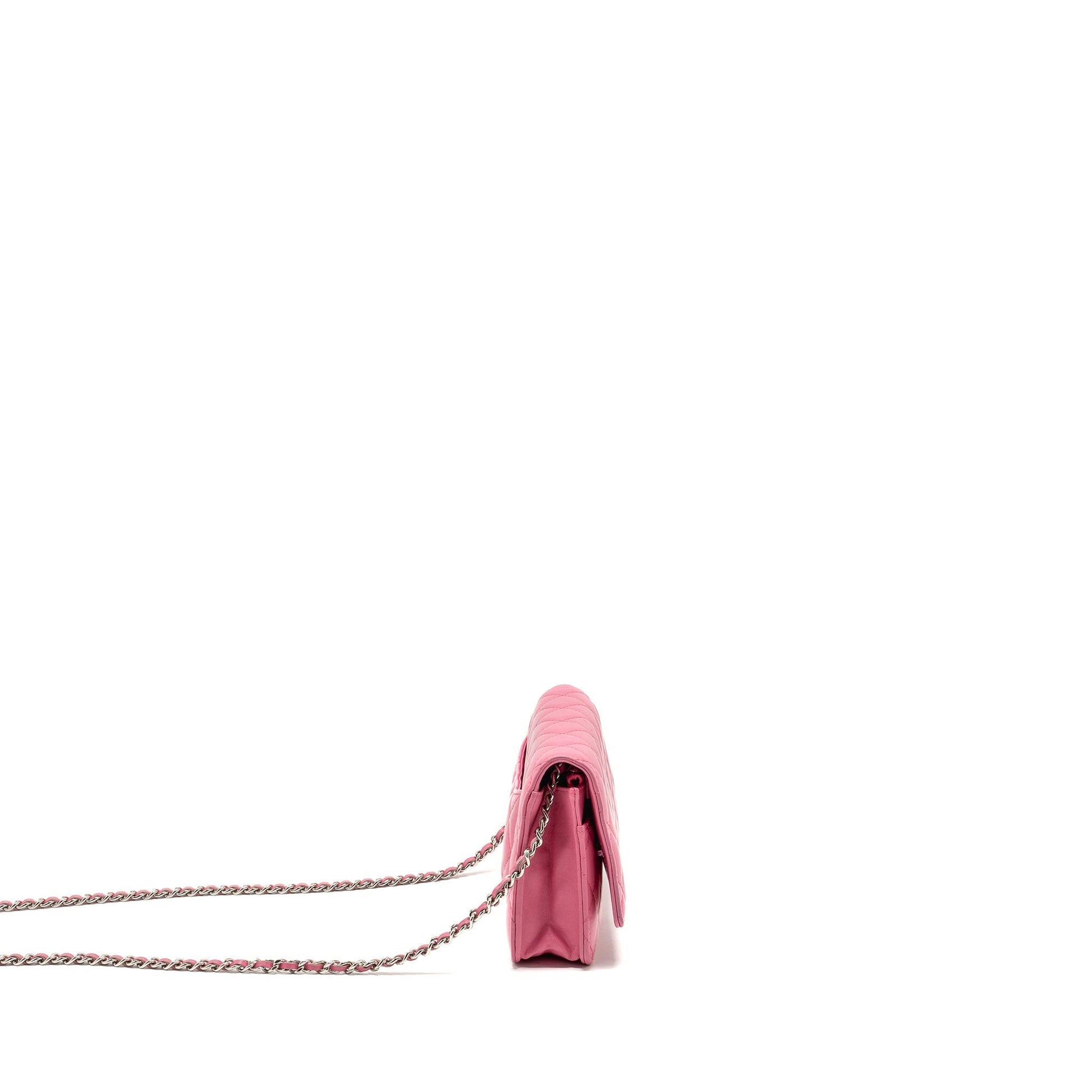 Chanel Classic on Lambskin SHW Pink Wallet Case