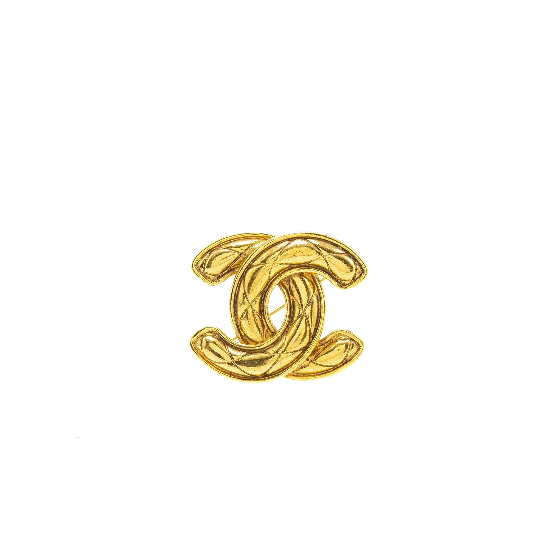 Chanel quilted CC logo Brooch model TOne Gold Handbag