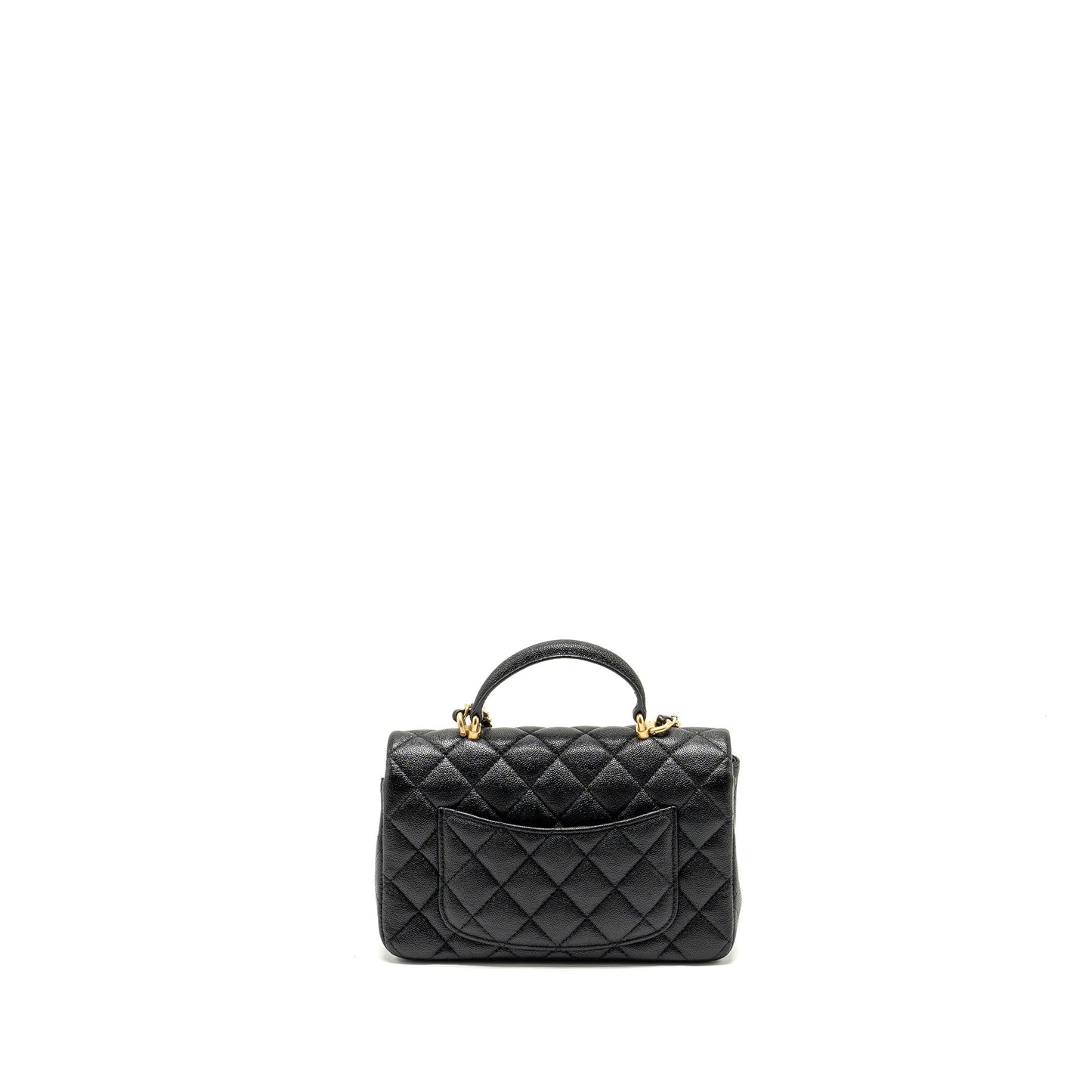 Chanel Top Handle Rectangular Flap Caviar GHW Black Shoulder Bag