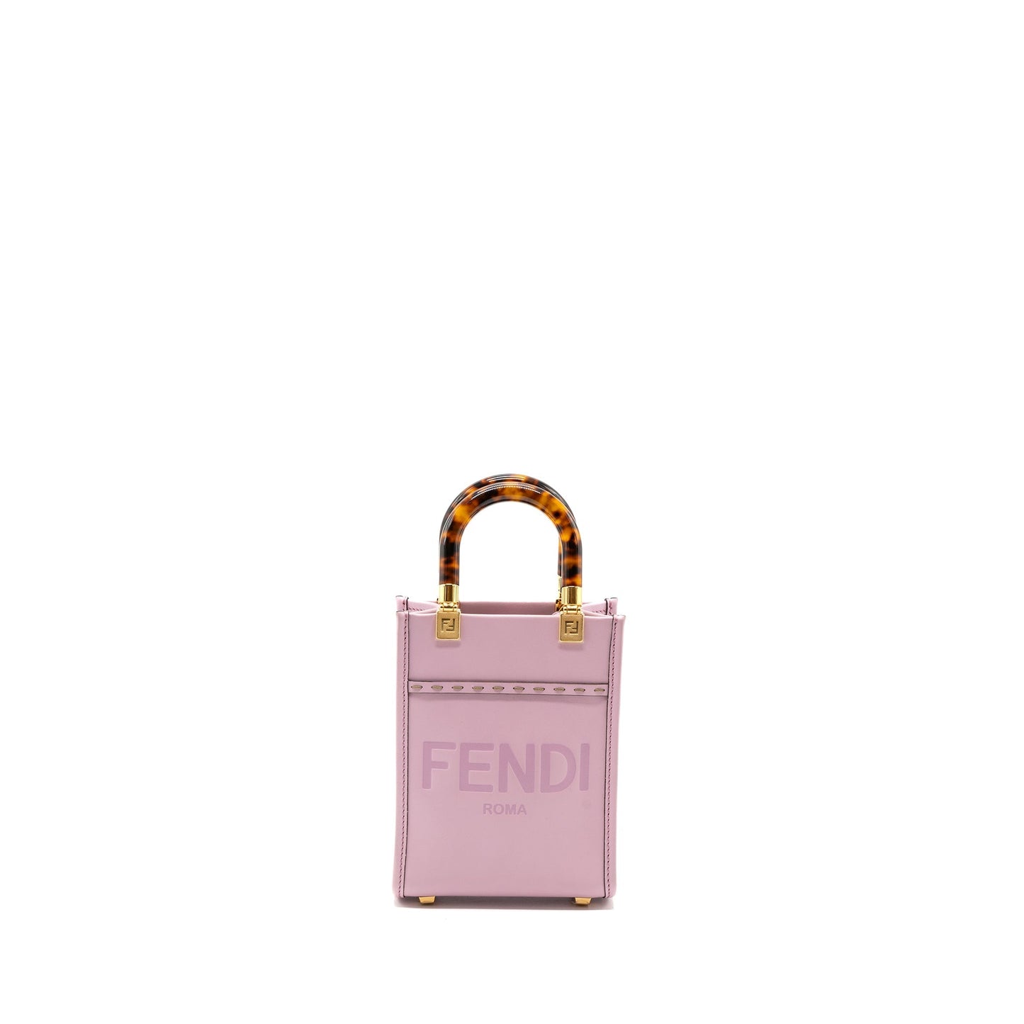 Fendi Sunshine Shopper Purse Leather Pink Mini Travel Bag
