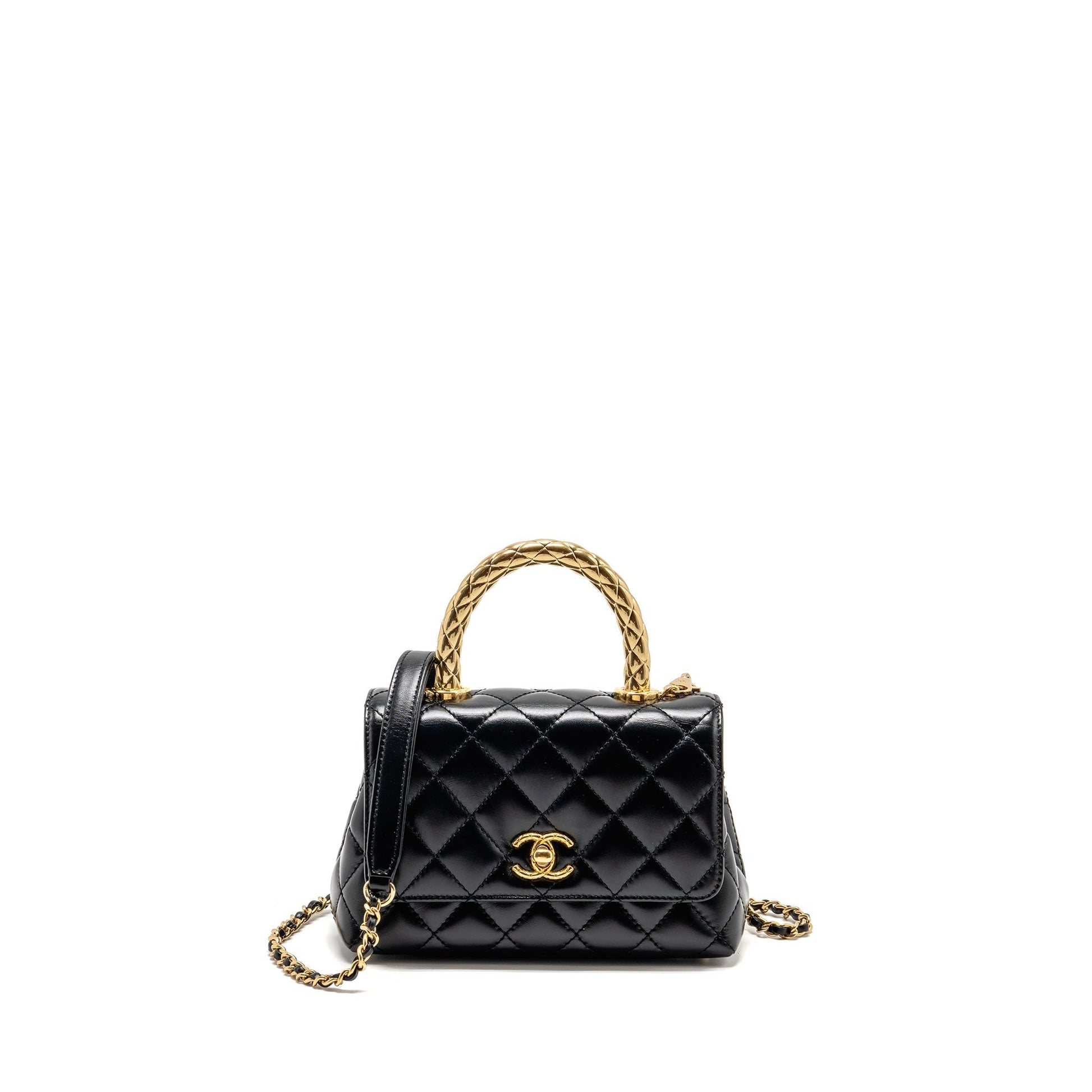 Chanel alfskin GHW Microchip Black Mini Bag