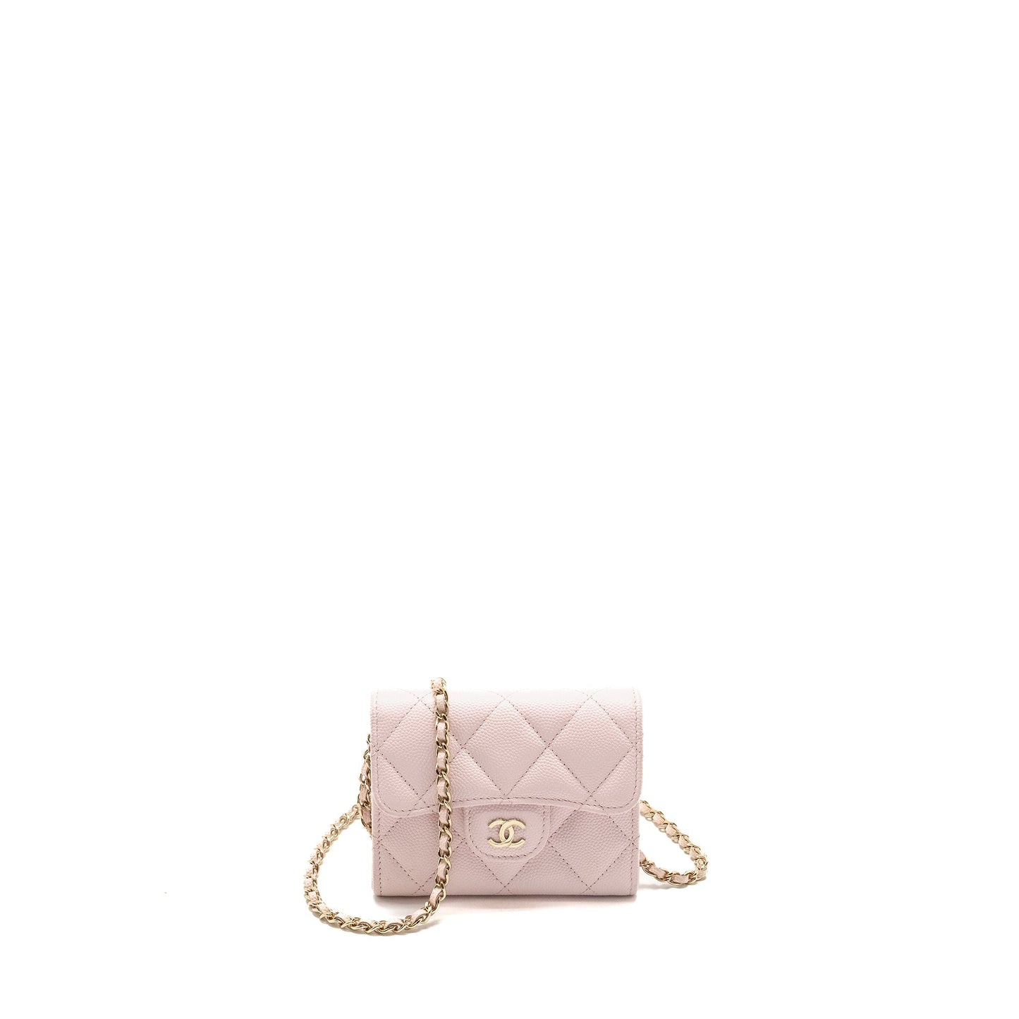 Chanel Card Holder Caviar GHW Pink Wallet Case