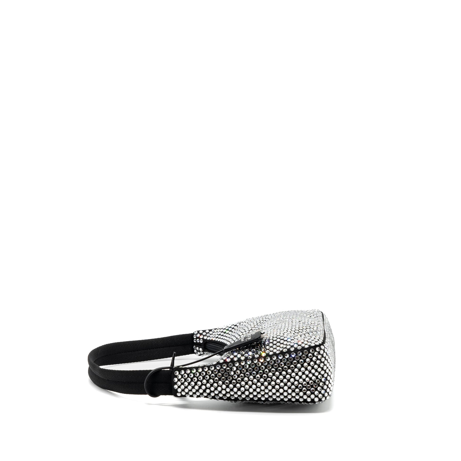 Prada Reedition Purse With Crystal Handbag Satin Black Travel Bag