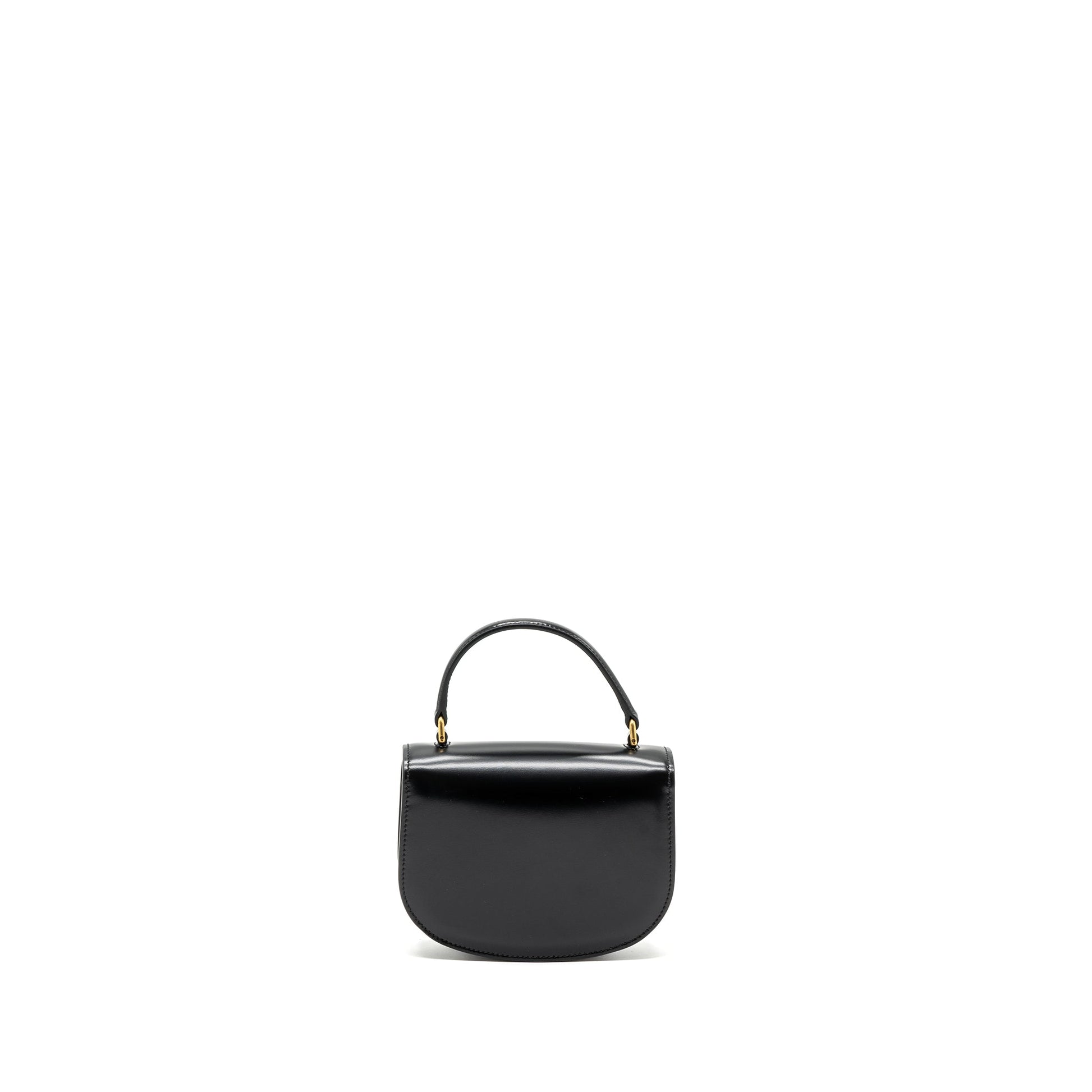 Celine Besace Shiny Calfskin Handbag Black Mini Travel Bag