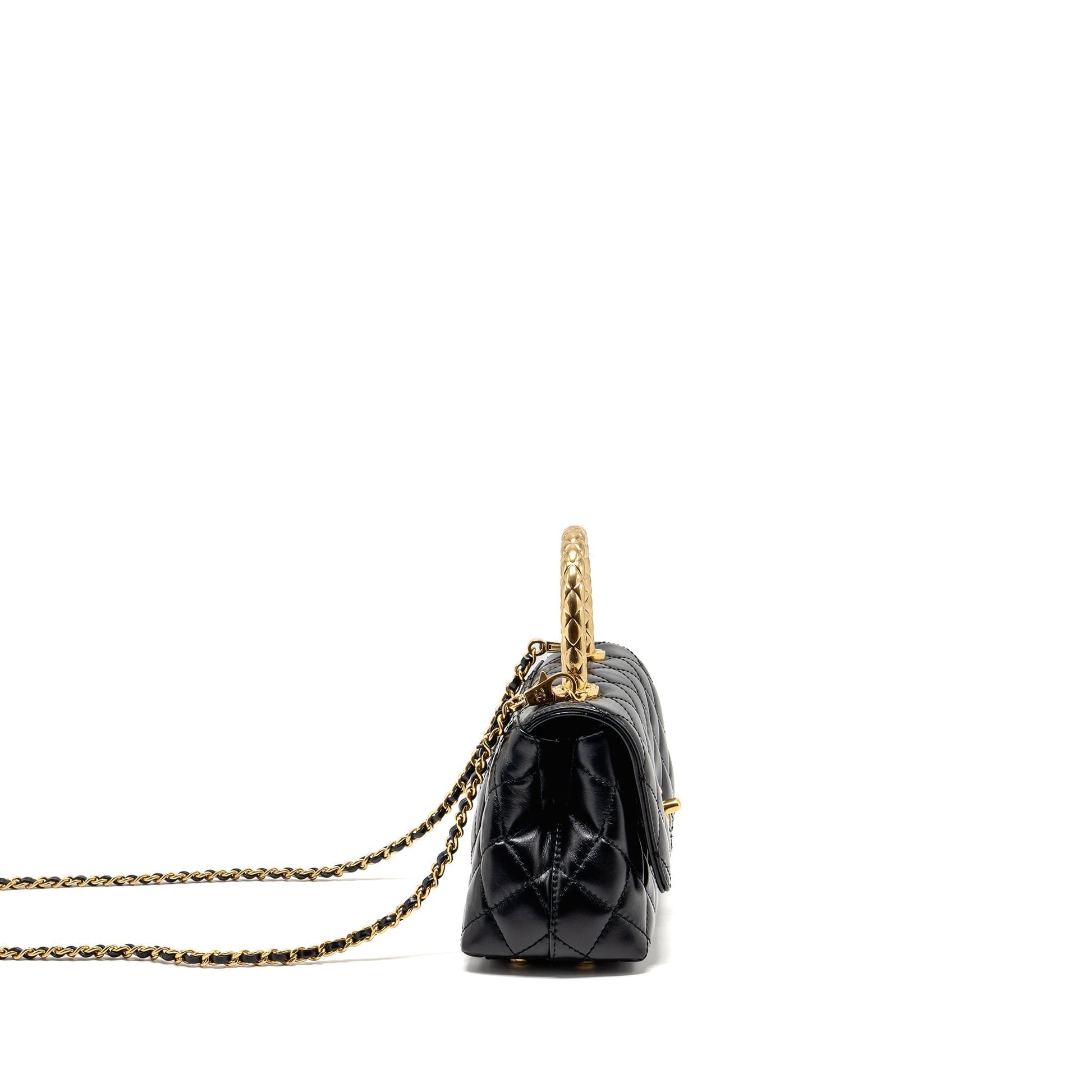 Chanel alfskin GHW Microchip Black Mini Bag