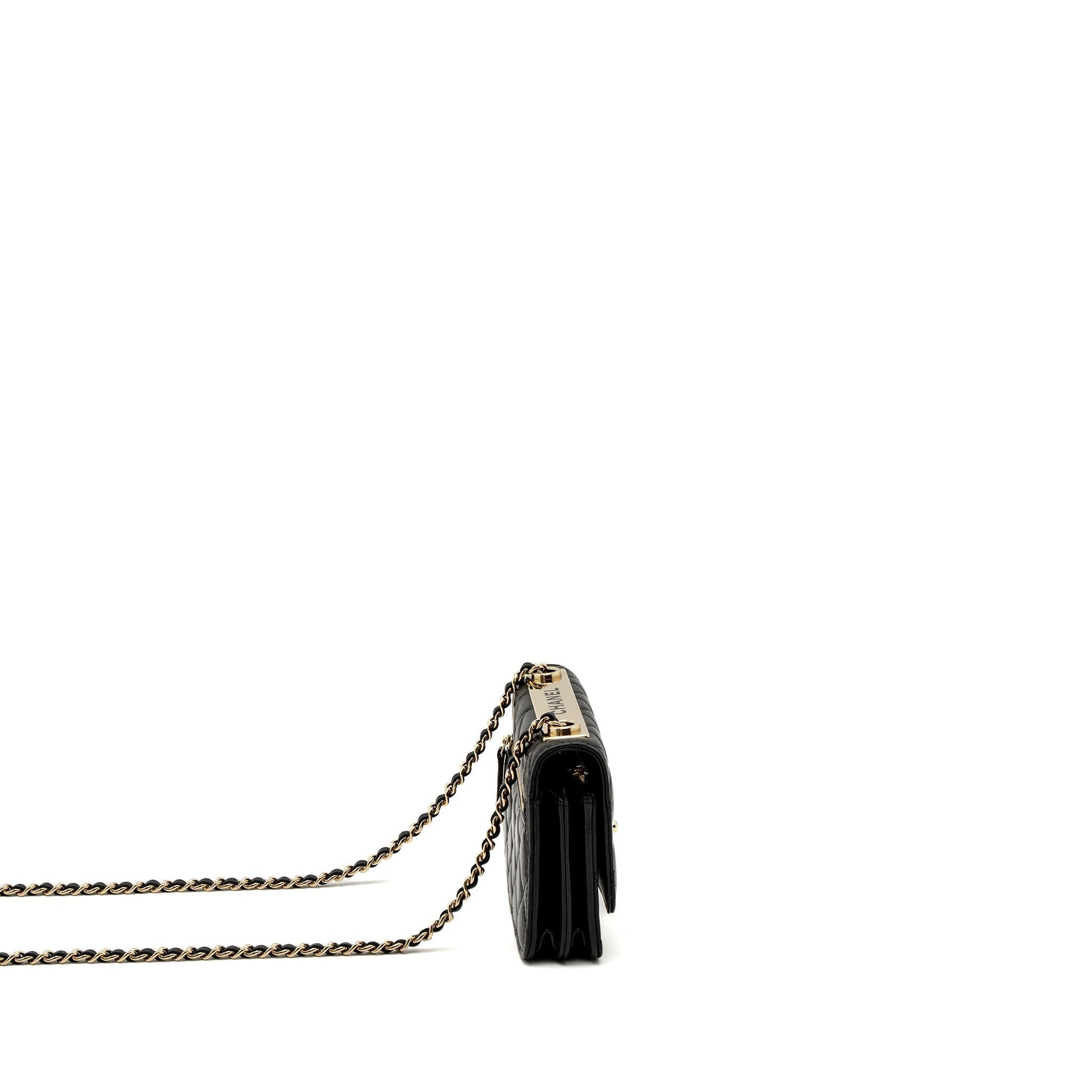 Chanel Trendy CC on Lambskin LGHW Microchip Black Wallet Case