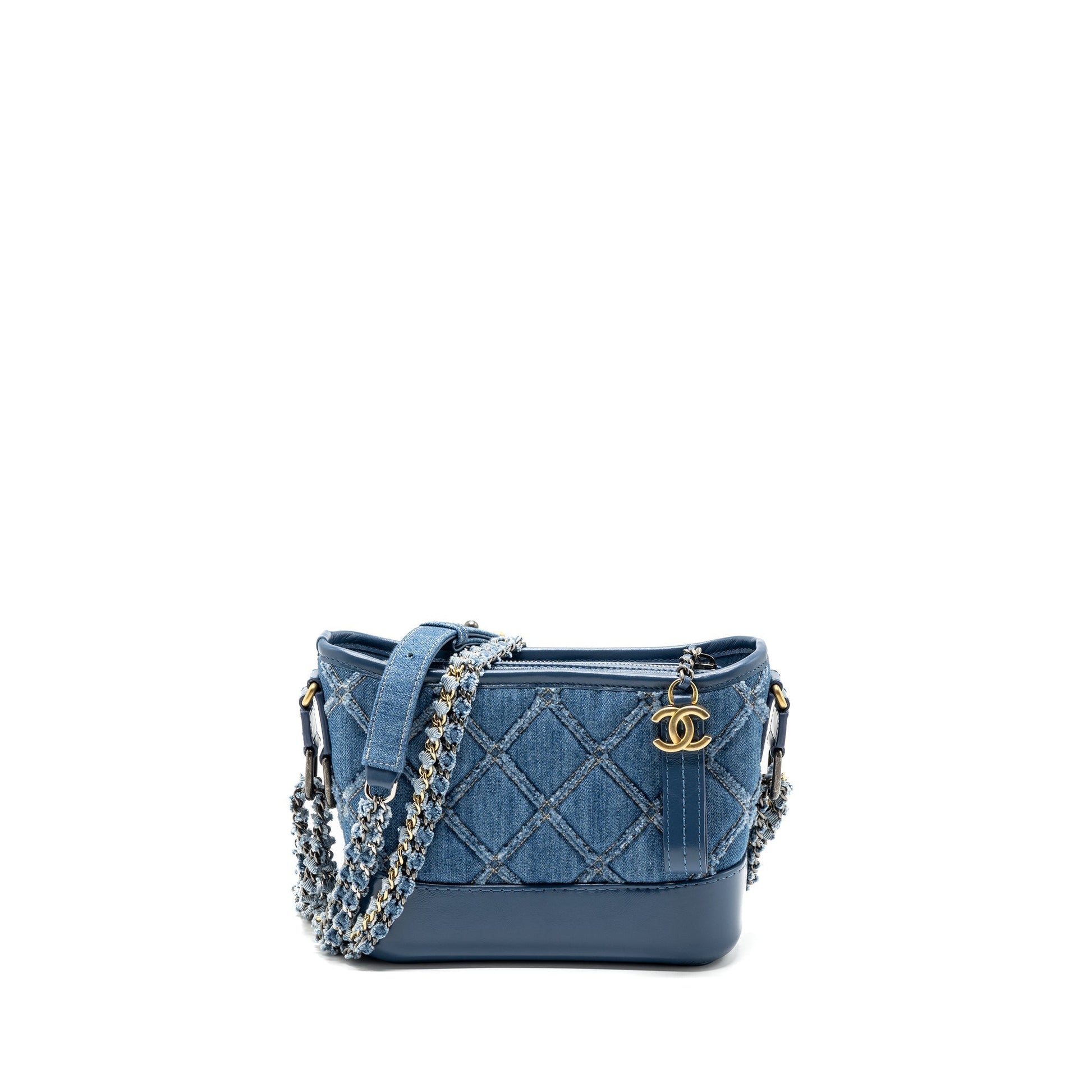 Chanel Gabrielle Hobo Denim GHW Blue Small Shoulder Bag