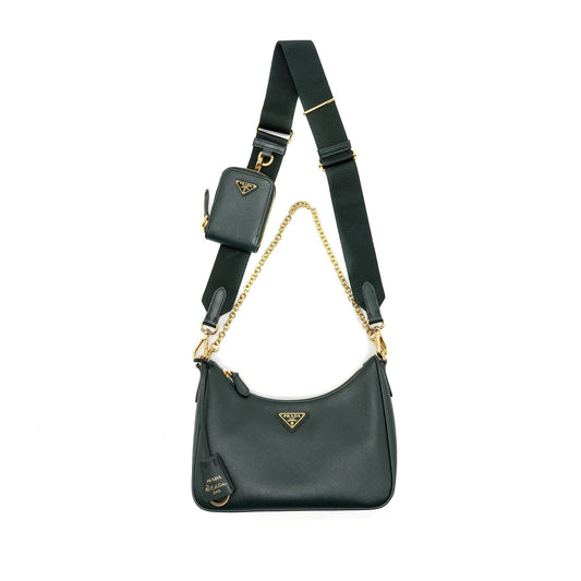 Prada Re Edition Saffiano Dark Handbag Green Travel Bag