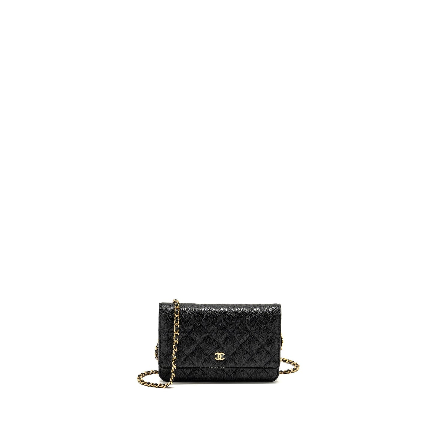 Chanel Classic on Caviar GHW Microchip Black Wallet Case Microchip 23