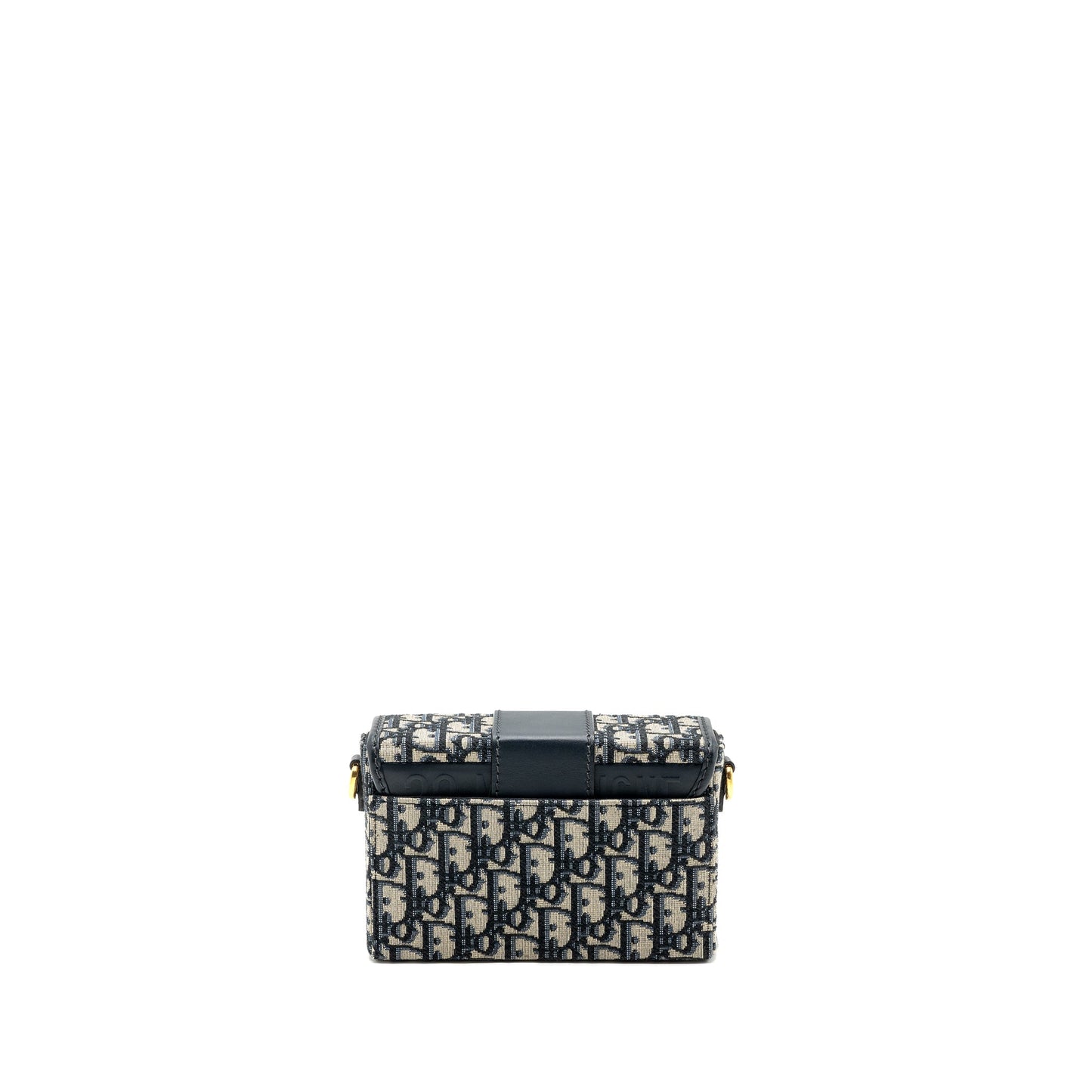 Dior Montaigne Box Purse Calfskin Oblique Jacquard Handbag Canvas Blue Travel Bag