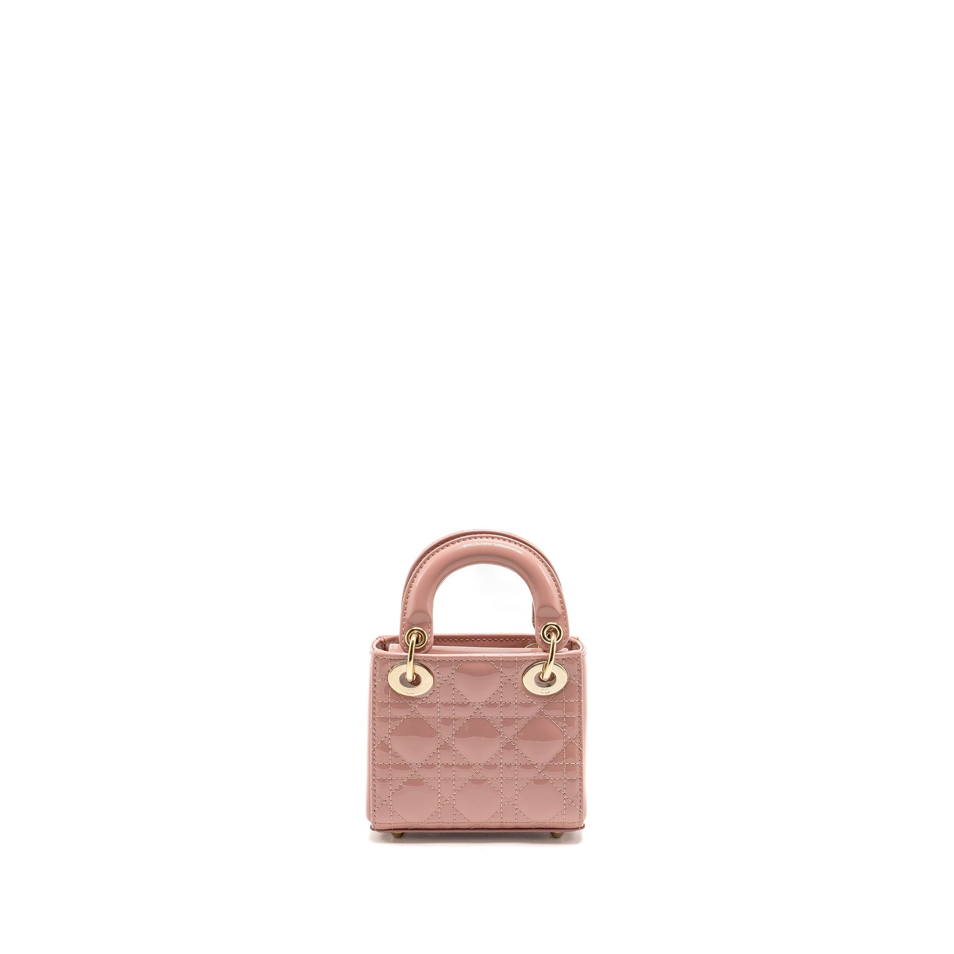 Dior Micro Lady Patent Dark Handbag Leather Pink Travel Bag
