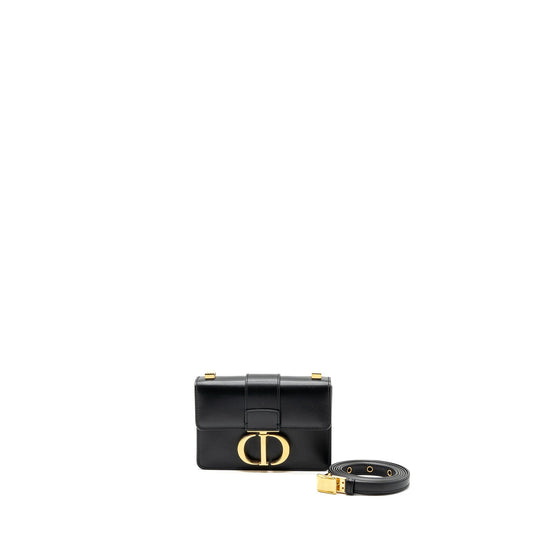 Dior Micro Montaigne Purse Calfskin Handbag Black Travel Bag