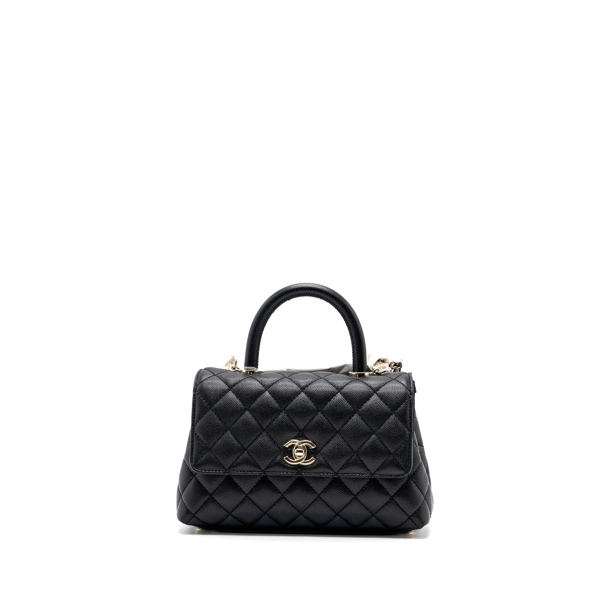 Chanel coco handle caviar LGHW Microchip Black Small Handbag Microchip 11