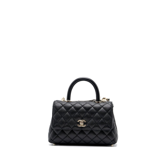 Chanel coco handle caviar LGHW Microchip Black Small Handbag Microchip 11
