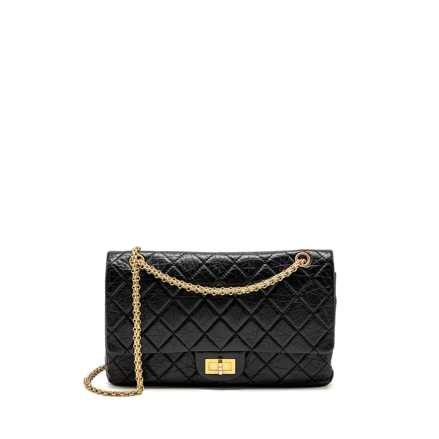 Chanel 2.55 227 Reissue Double Flap Aged Black Shoulder Bag