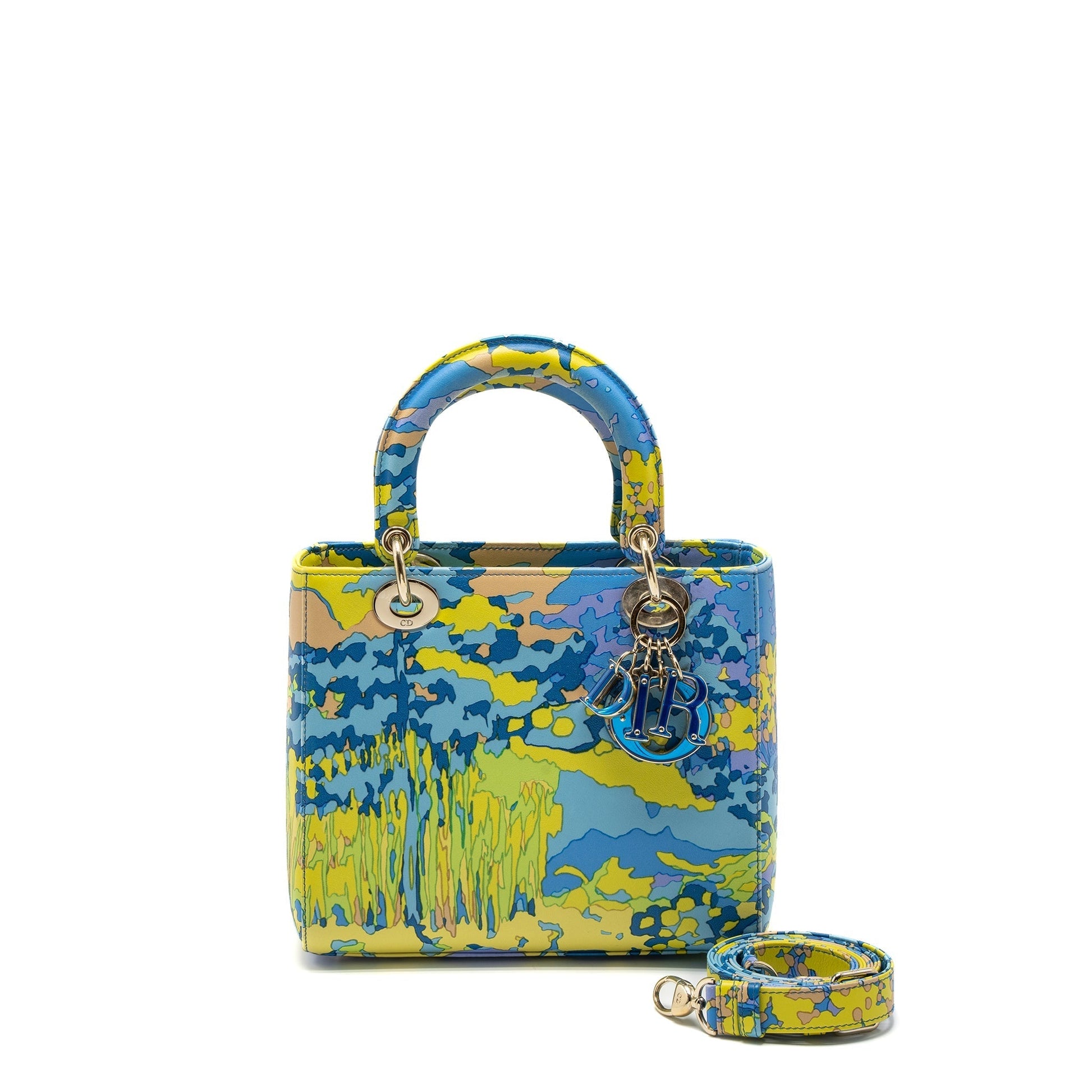 Dior Lady Purse Multicolour Handbag Medium Travel Bag
