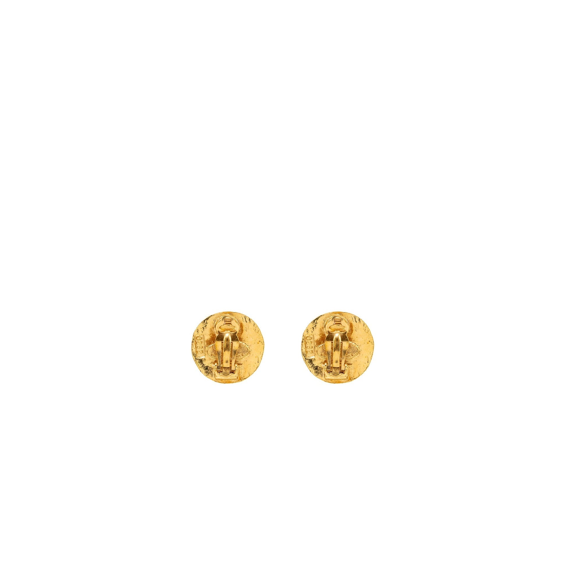 Chanel round CC logo earclip tone Gold Handbag