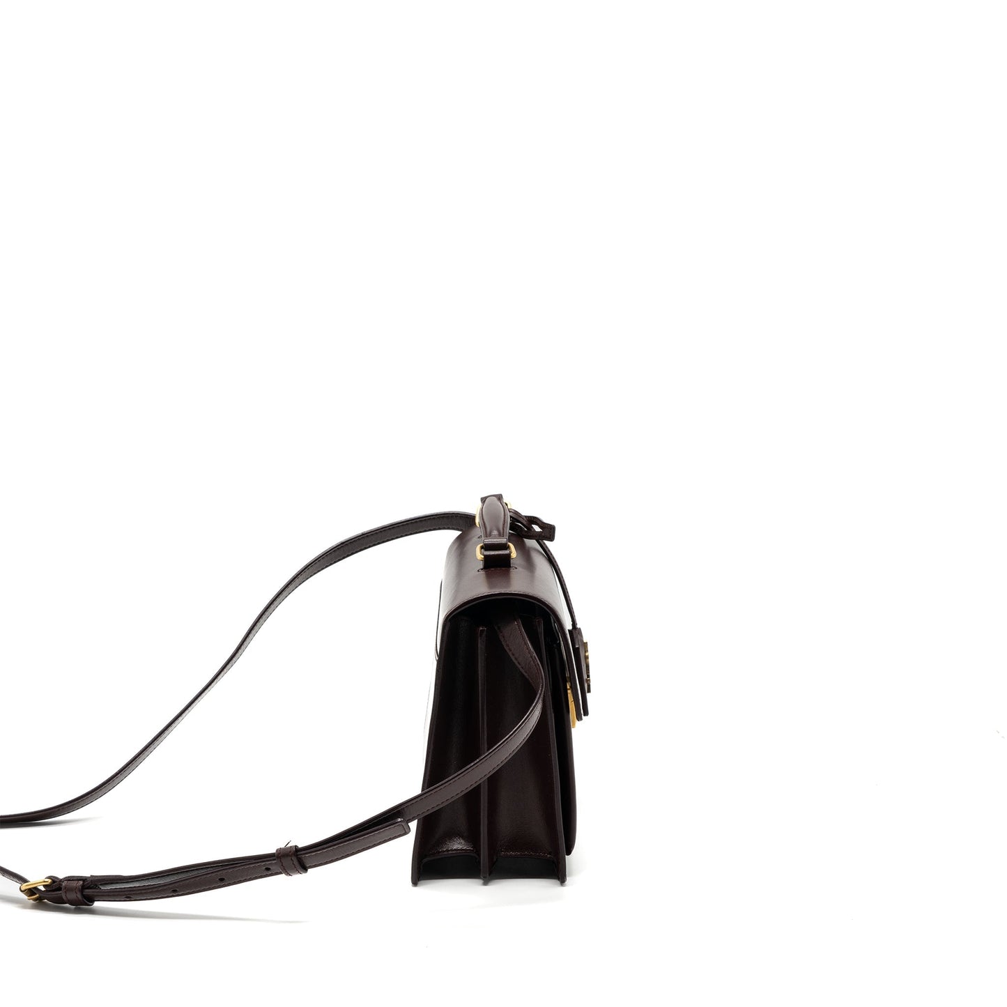 YSL Saint Laurent Bellachasse Calfskin Dark Brushed Travel Bag Red