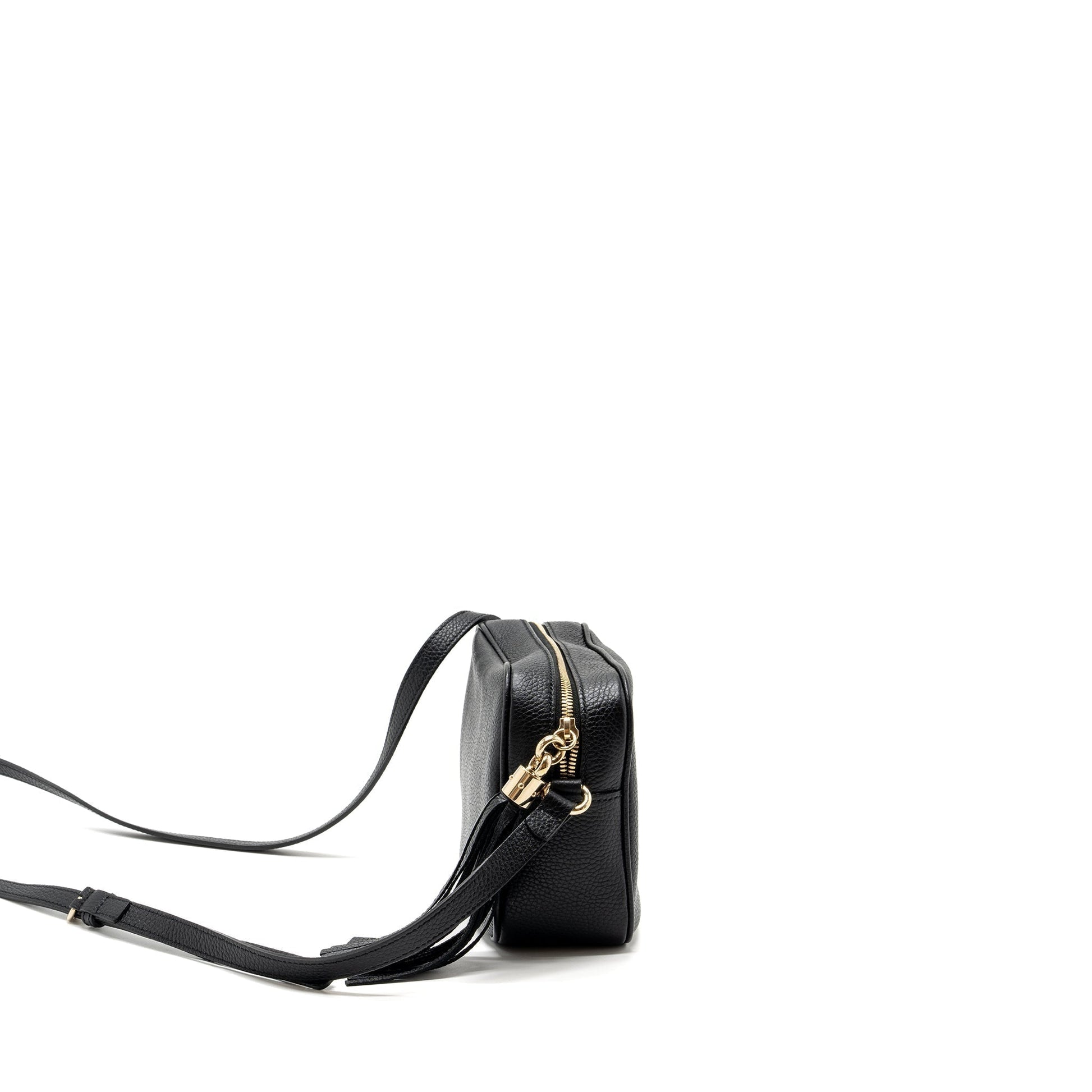 Gucci Soho Disco Camera Bag Grained Calfskin Black Travel Bag