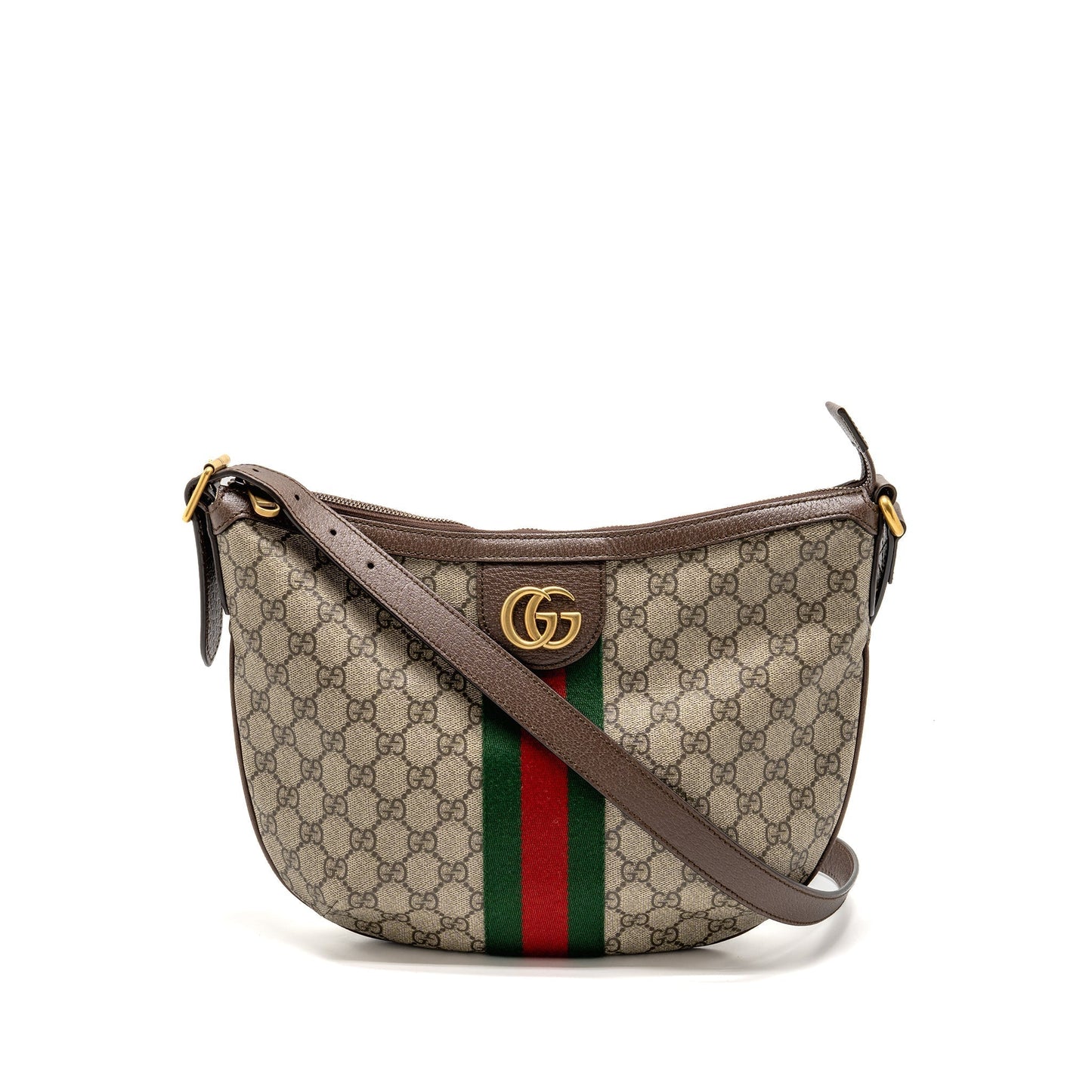 Gucci Ophidia Half Moon Crossbody Hobo Bag Supreme Canvas Small Crossbody Bag