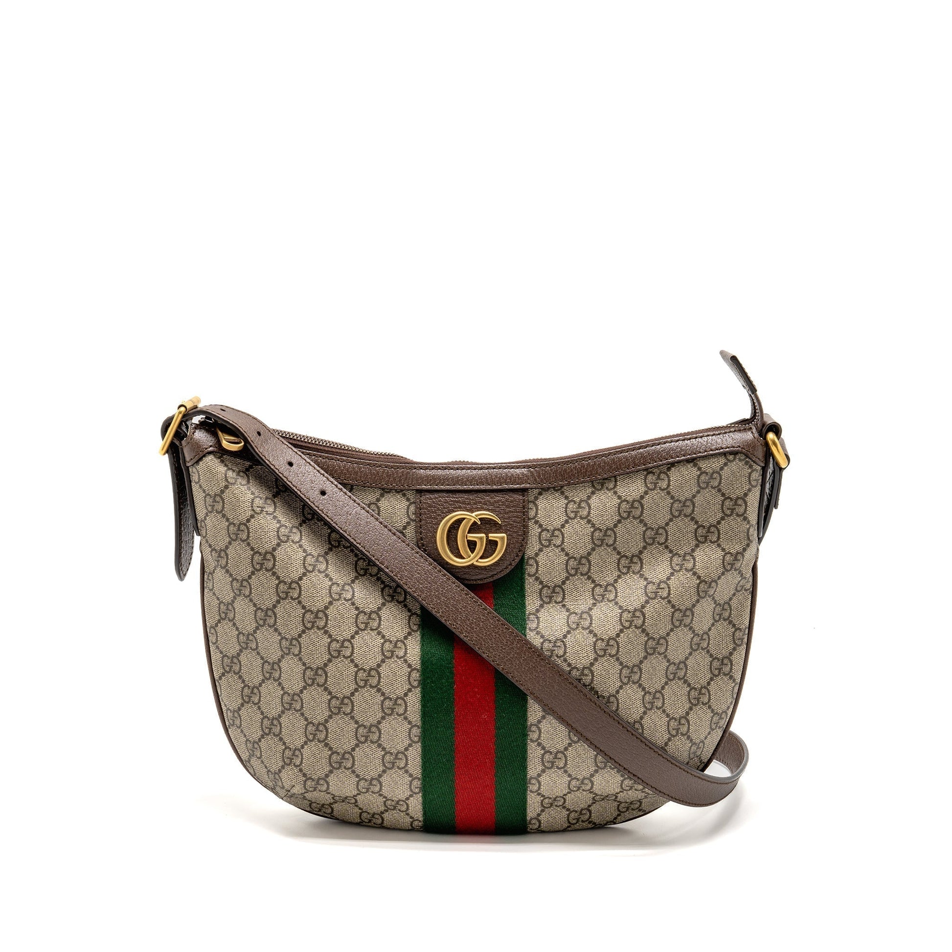Gucci Ophidia Half Moon Crossbody Hobo Bag Supreme Canvas Small Crossbody Bag