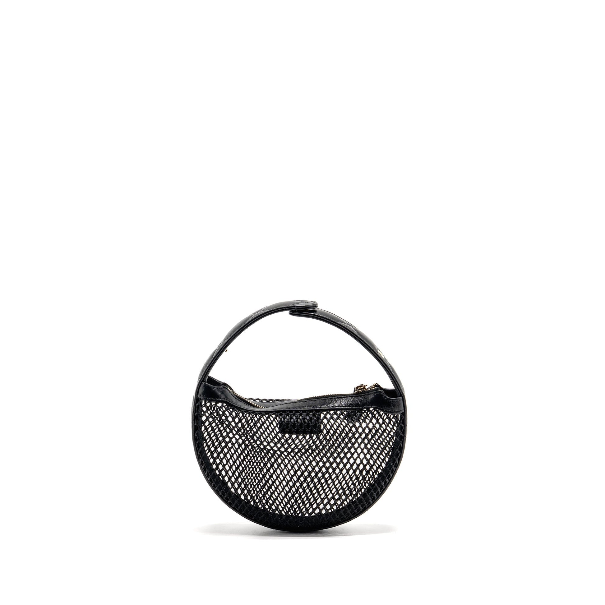 Chanel 25S half moon mesh lambskin LGHW Black Clutch Bag