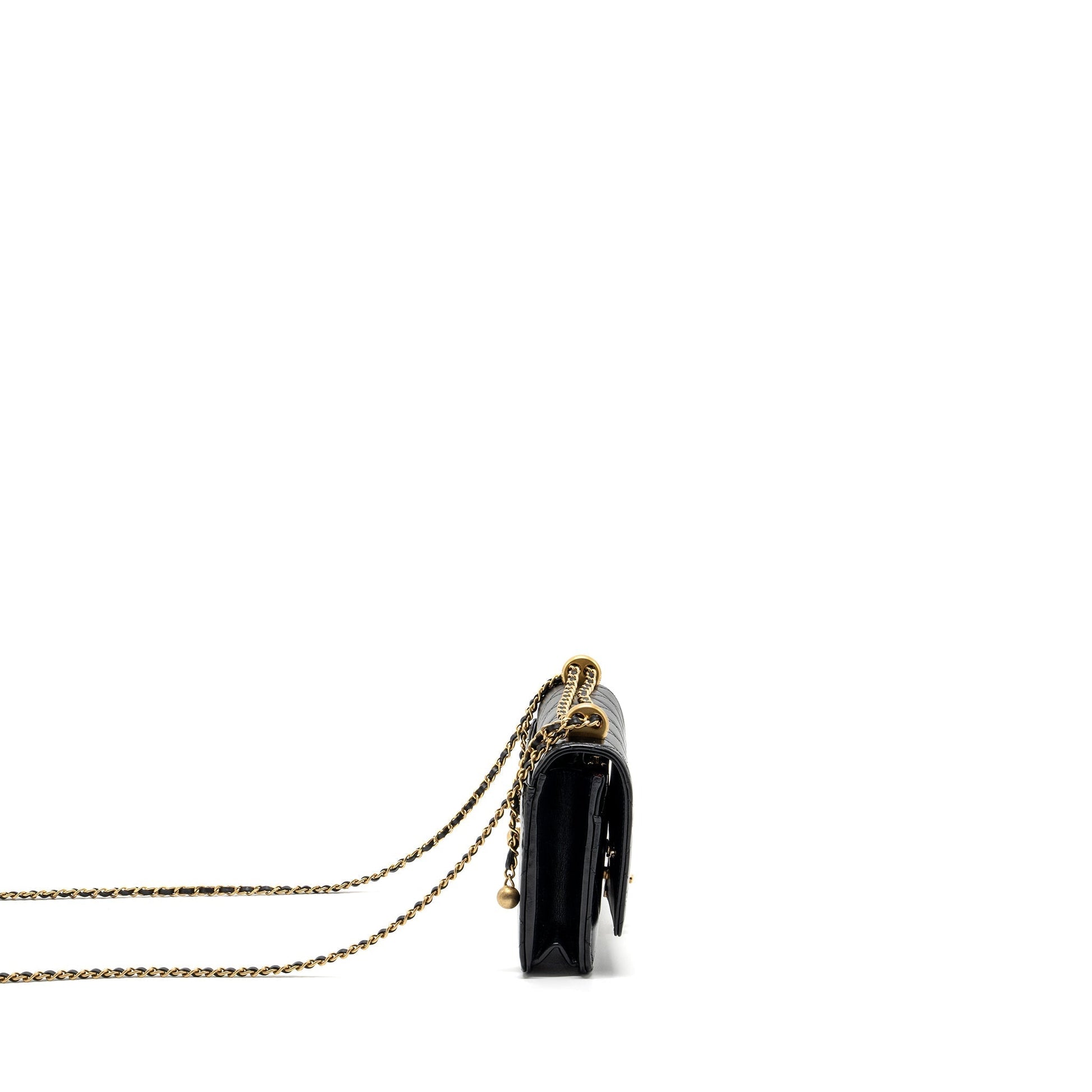 Chanel 24C Crush on calfskin GHW microchip Black Gold Wallet Case