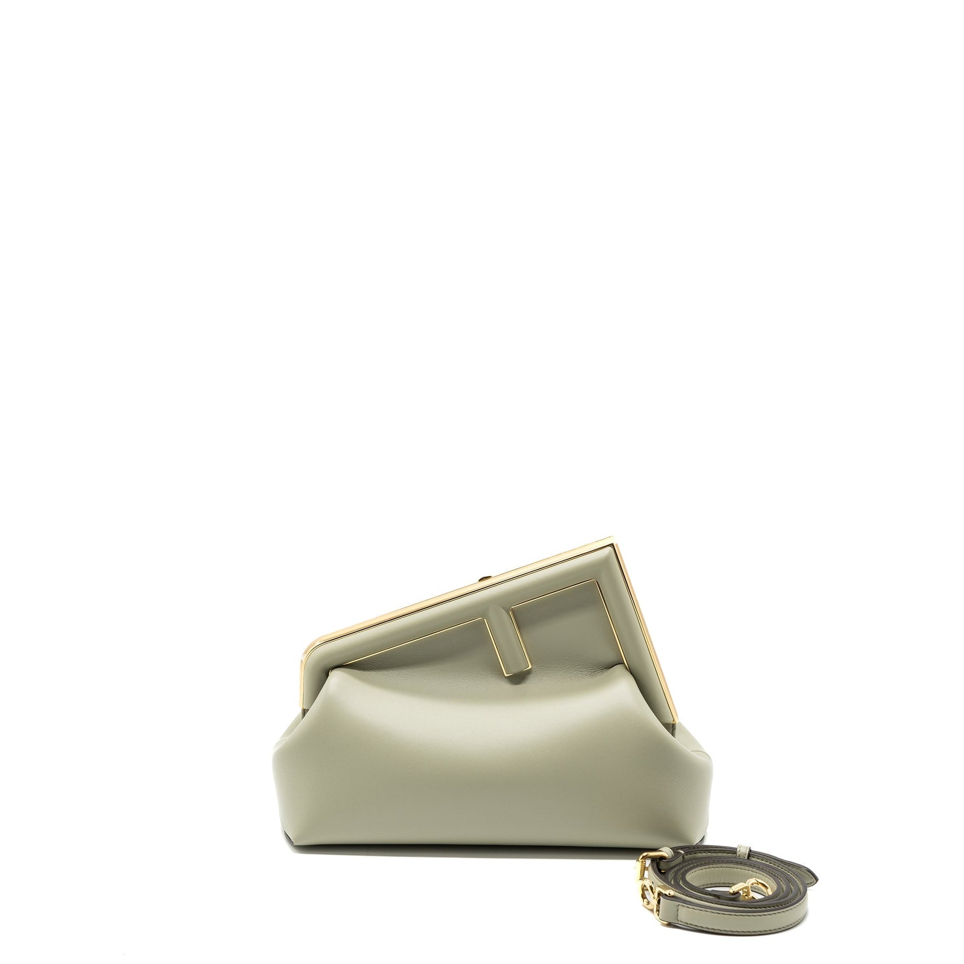 Fendi First Midi Nappa Light Handbag Green Travel Bag