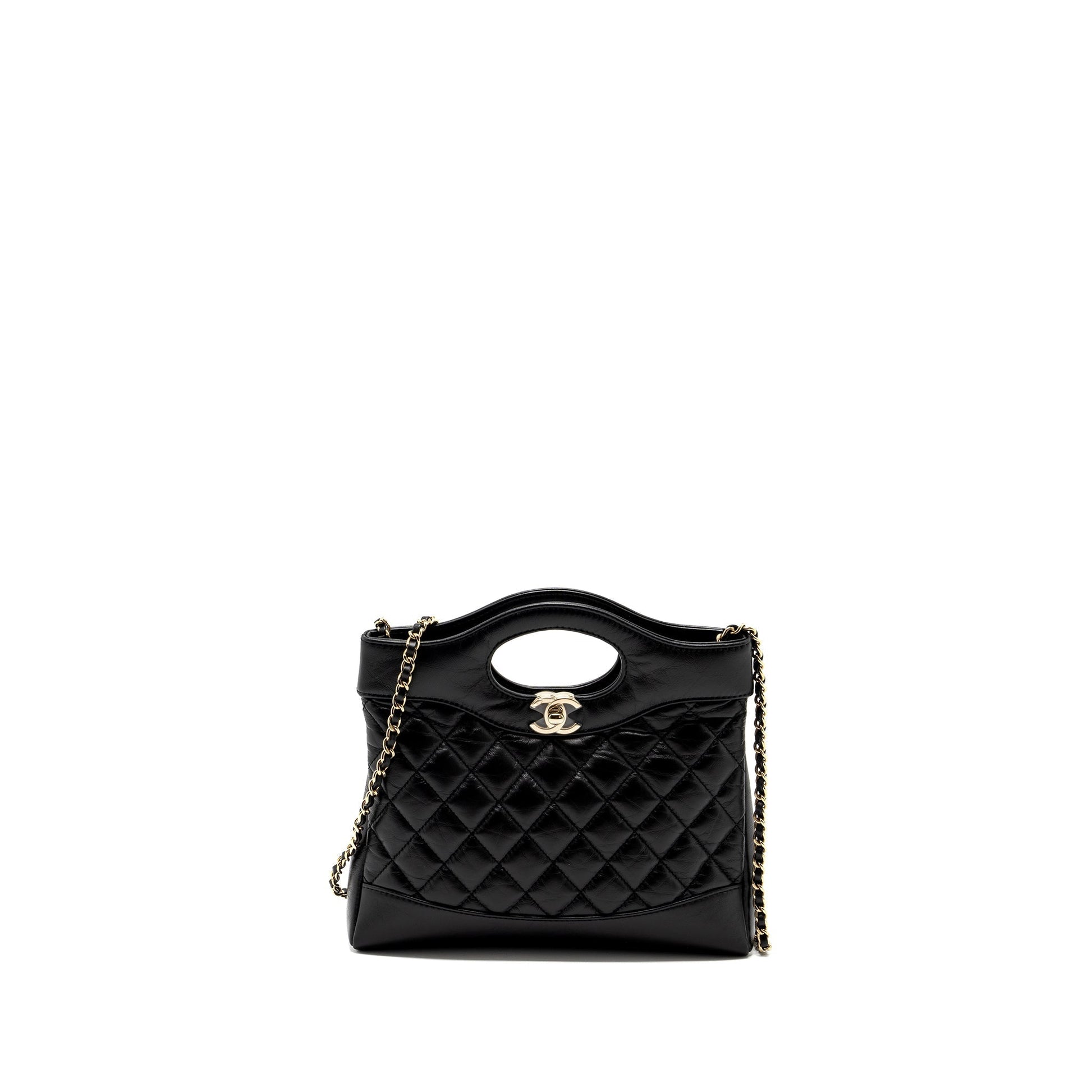 Chanel 23A 31 Calfskin LGHW Microchip Black Mini Bag