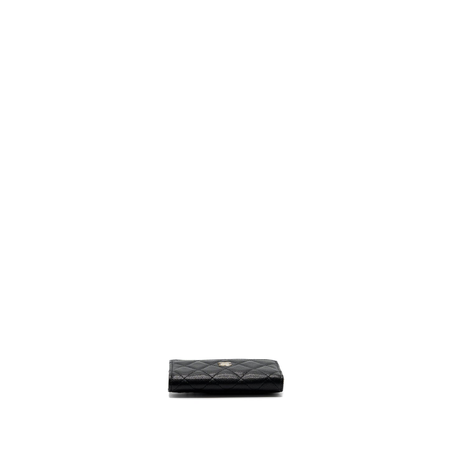 Chanel L zipper card holder caviar GHW Black Wallet Case