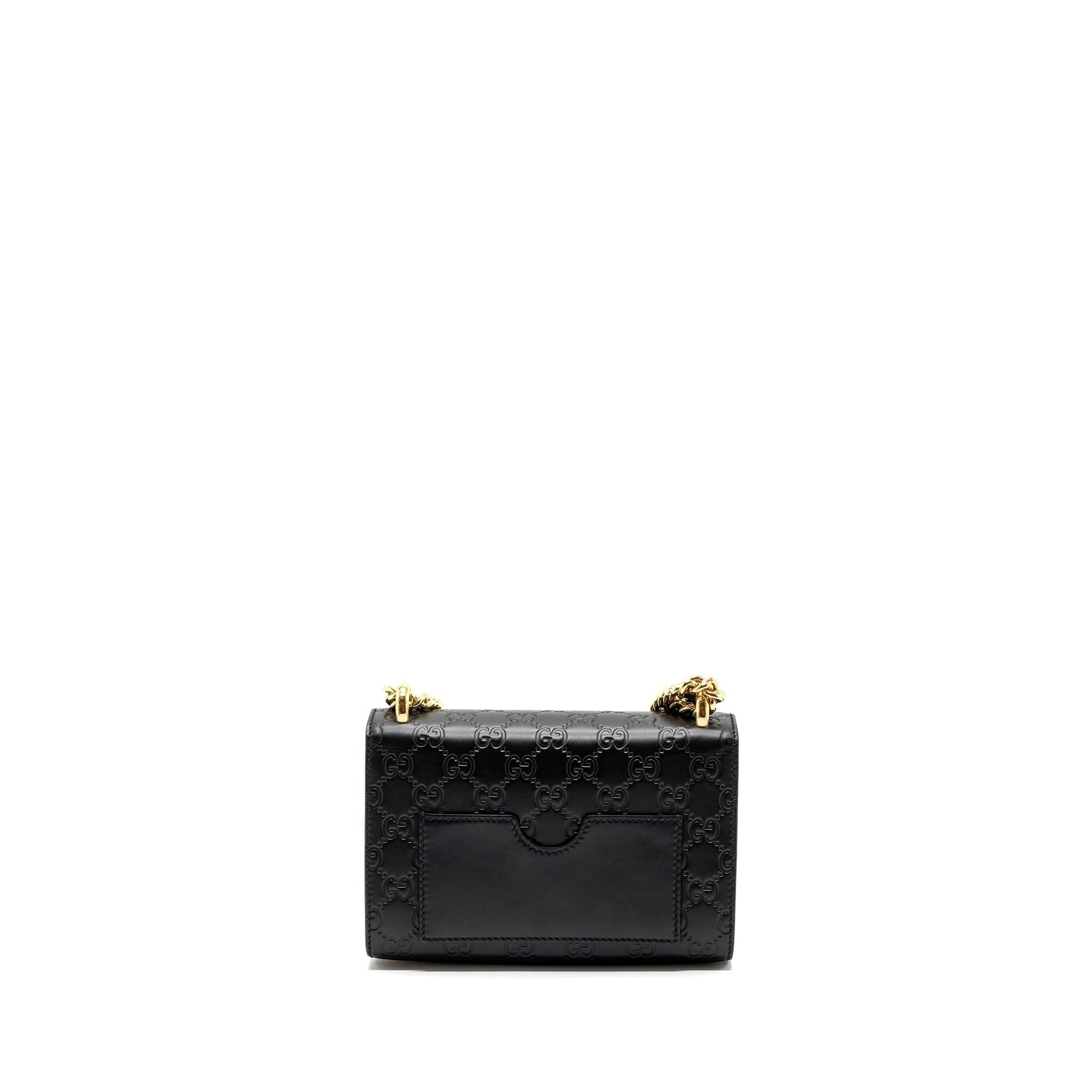 Gucci Padlock Bag Calfskin Black Chain Travel Bag