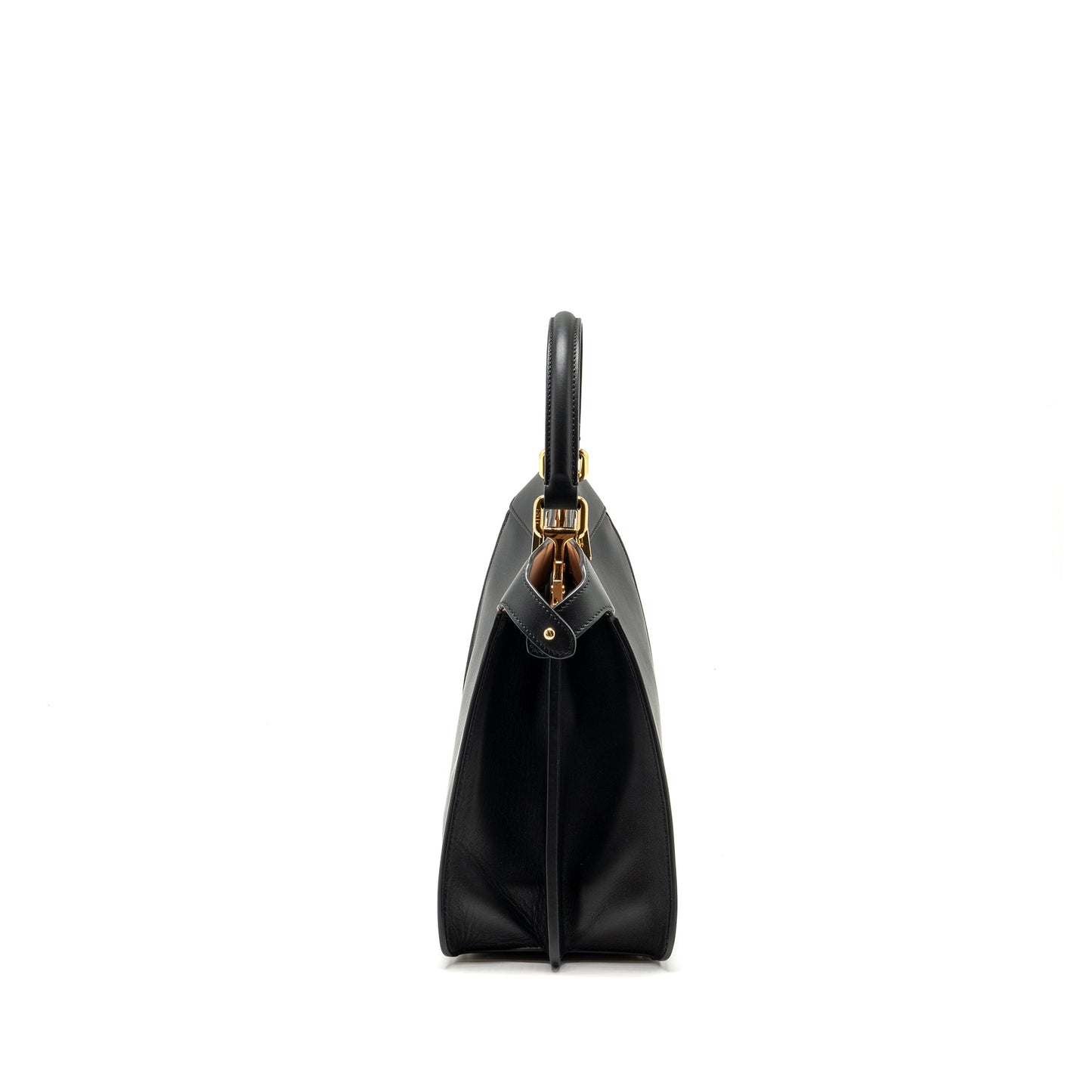 Fendi Iseeu Peekaboo Calfskin Light Handbag Black Pink Medium Travel Bag