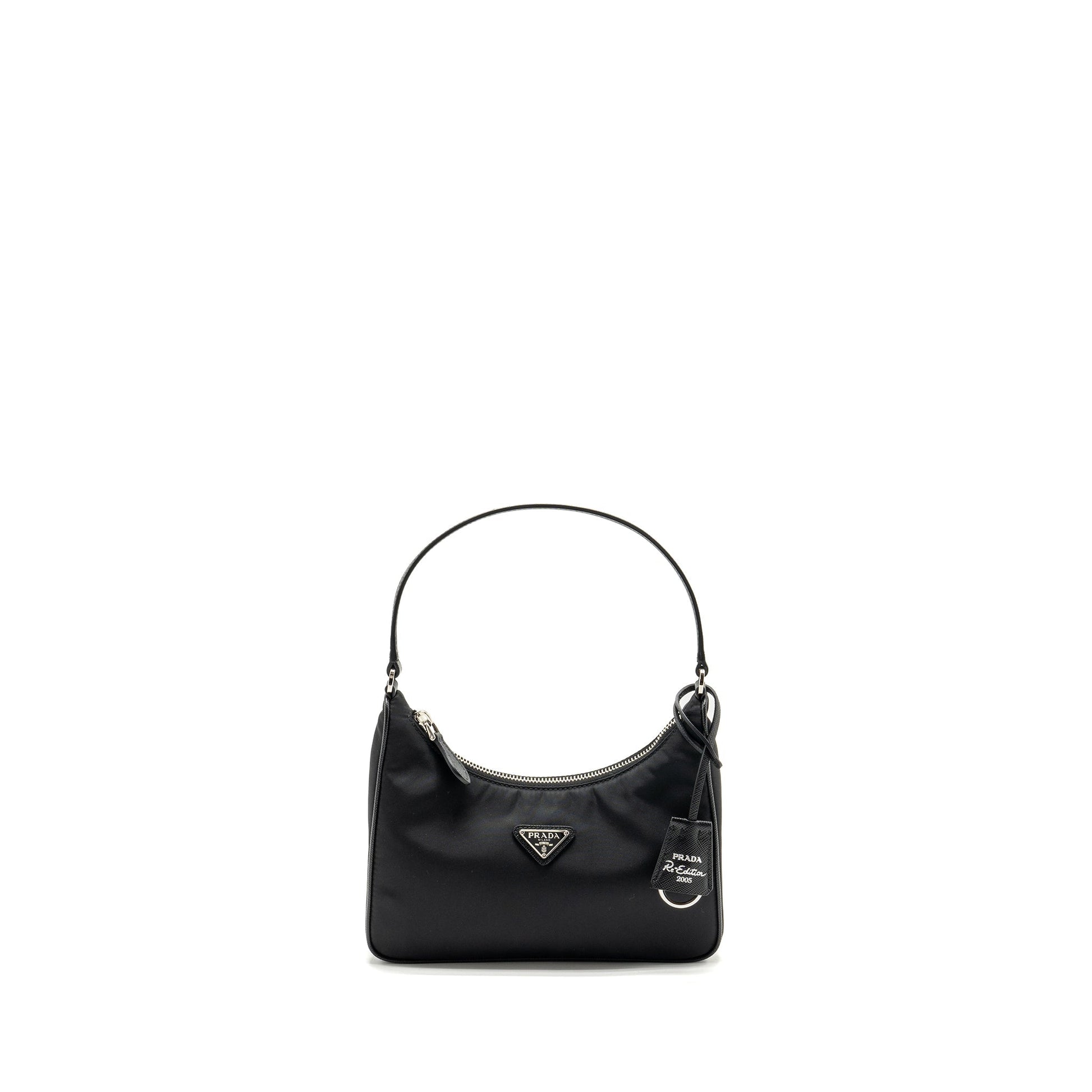 Prada Re Edition Re And Saffiano Purse Handbag Nylon Black Travel Bag