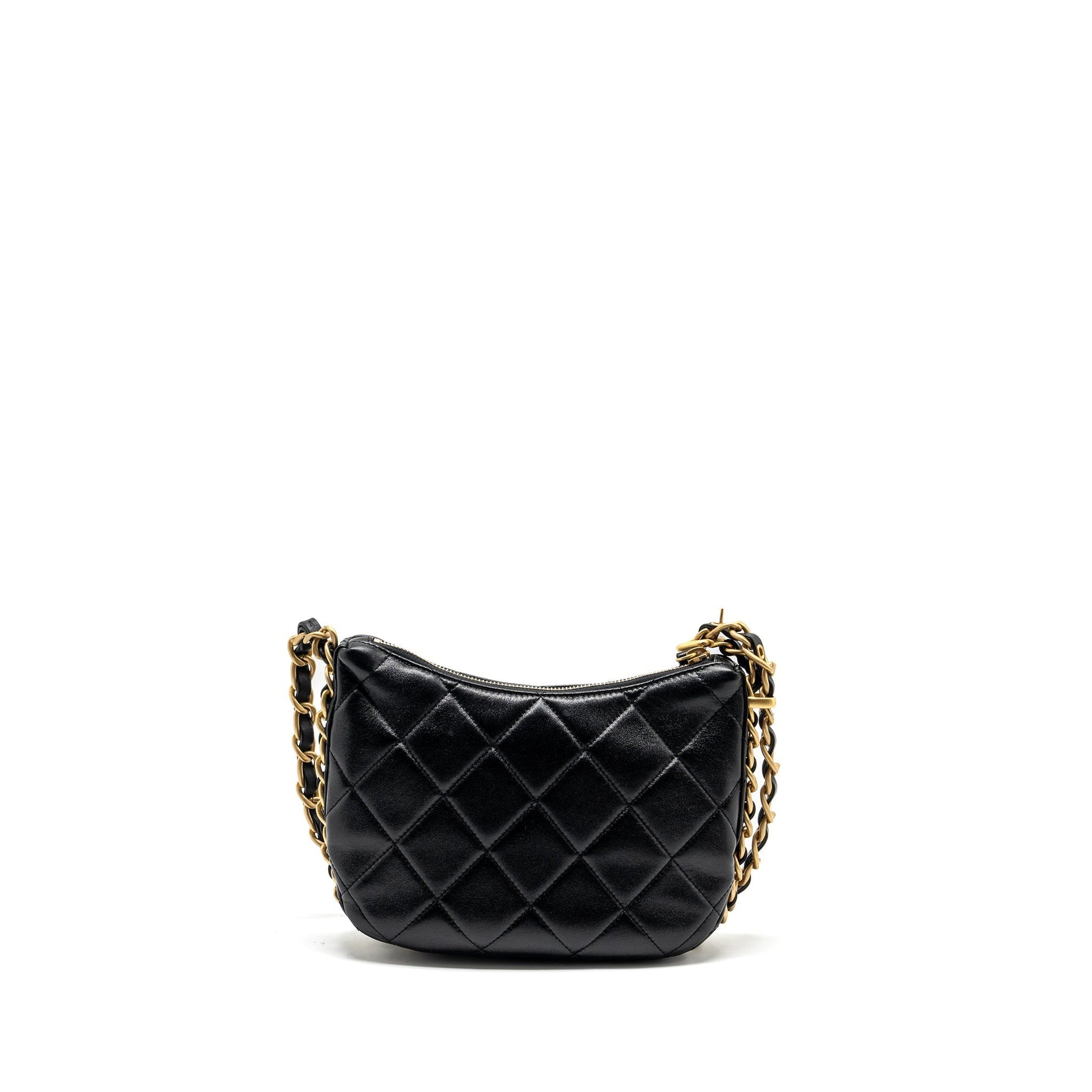 Chanel 23K hobo adjustable lambkin GHW microchip Black Shoulder Bag