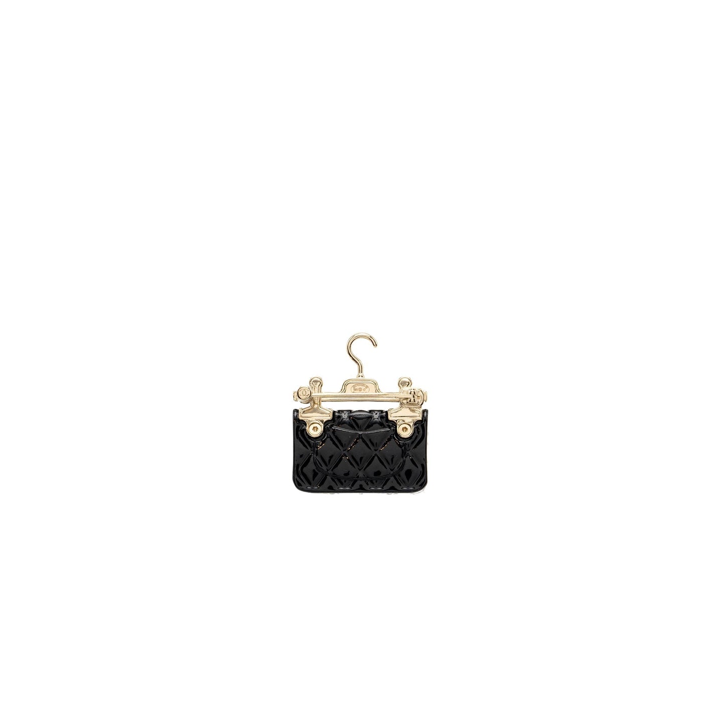 Chanel Hanger Flap Brooch LGHW Black Shoulder Bag