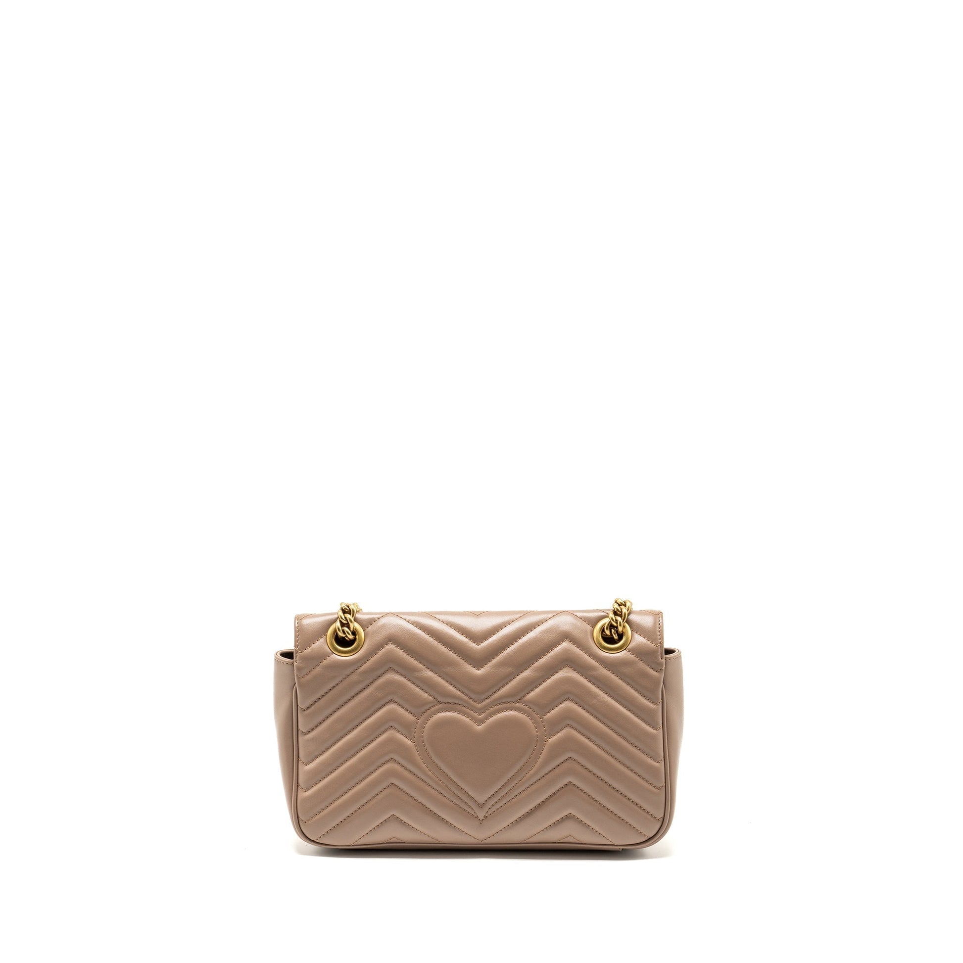Gucci Marmont Shoulder Bag Calfskin Beige Small