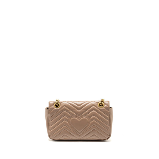 Gucci Marmont Shoulder Bag Calfskin Beige Small