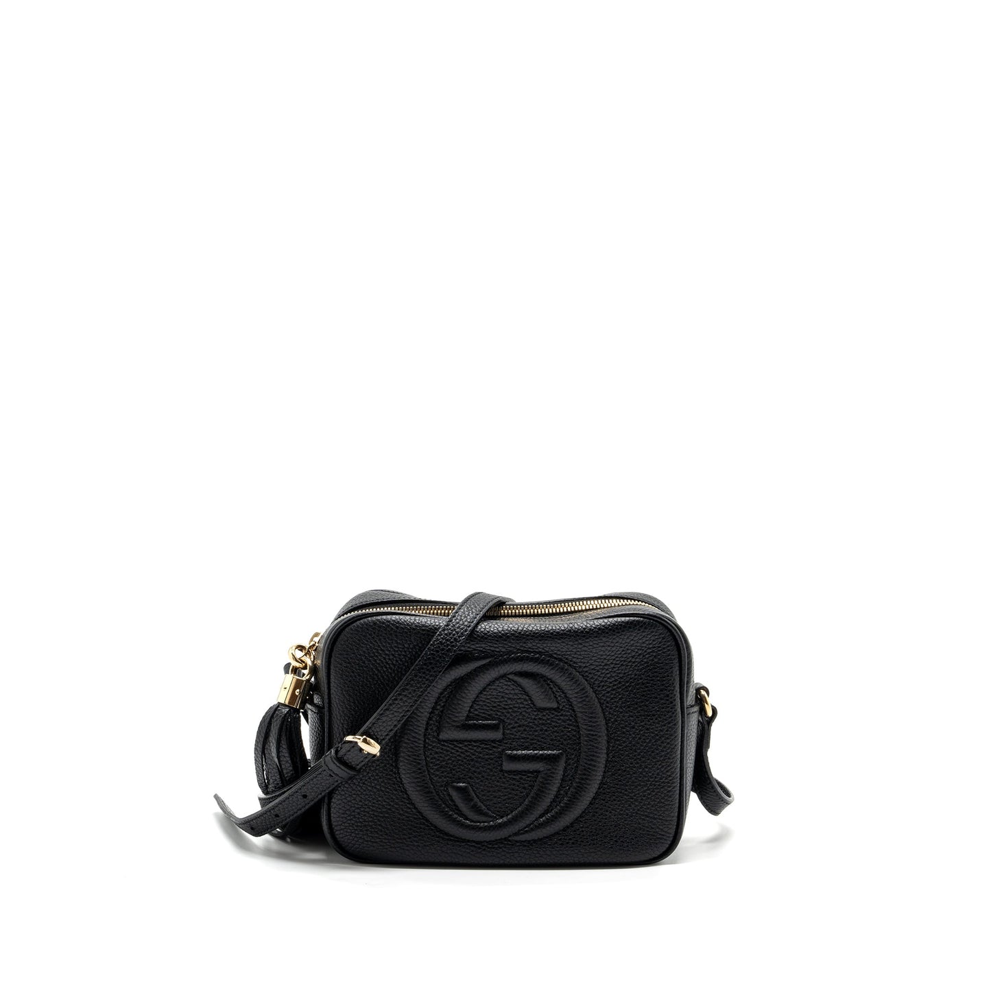 Gucci Soho Disco Camera Bag Grained Calfskin Black Travel Bag
