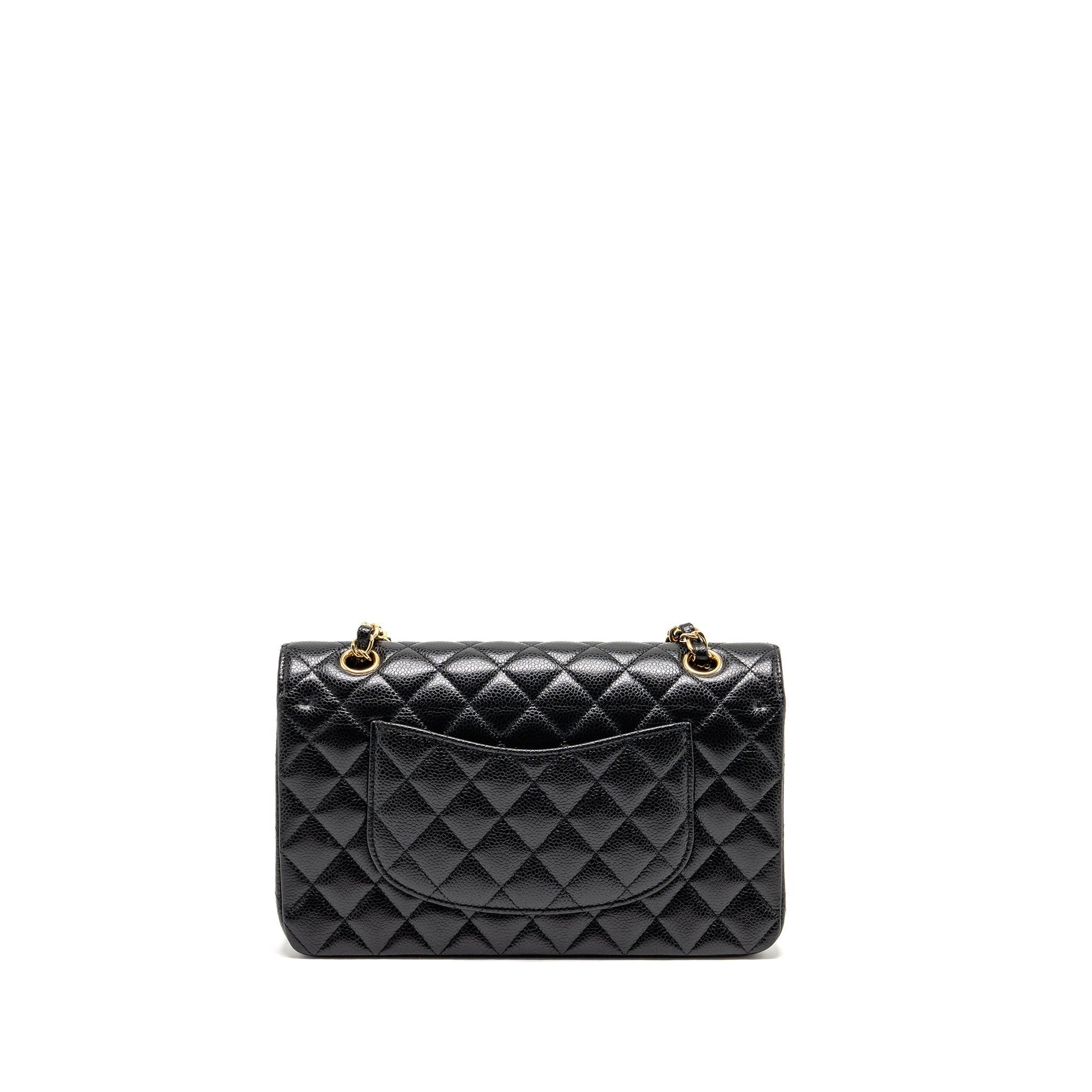 Chanel Classic Double Flap Caviar GHW Black Shoulder Bag 17