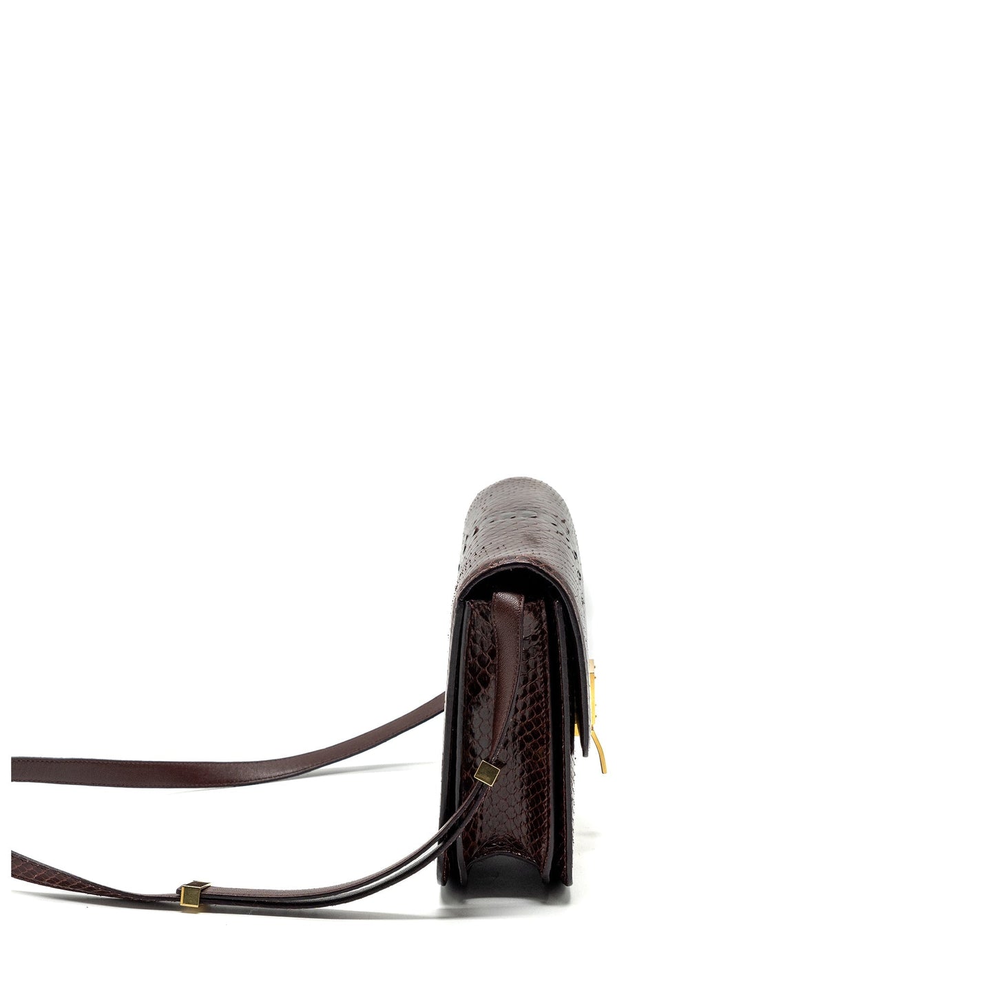 Celine Classic Box Purse Python Burgundy Handbag Medium Travel Bag