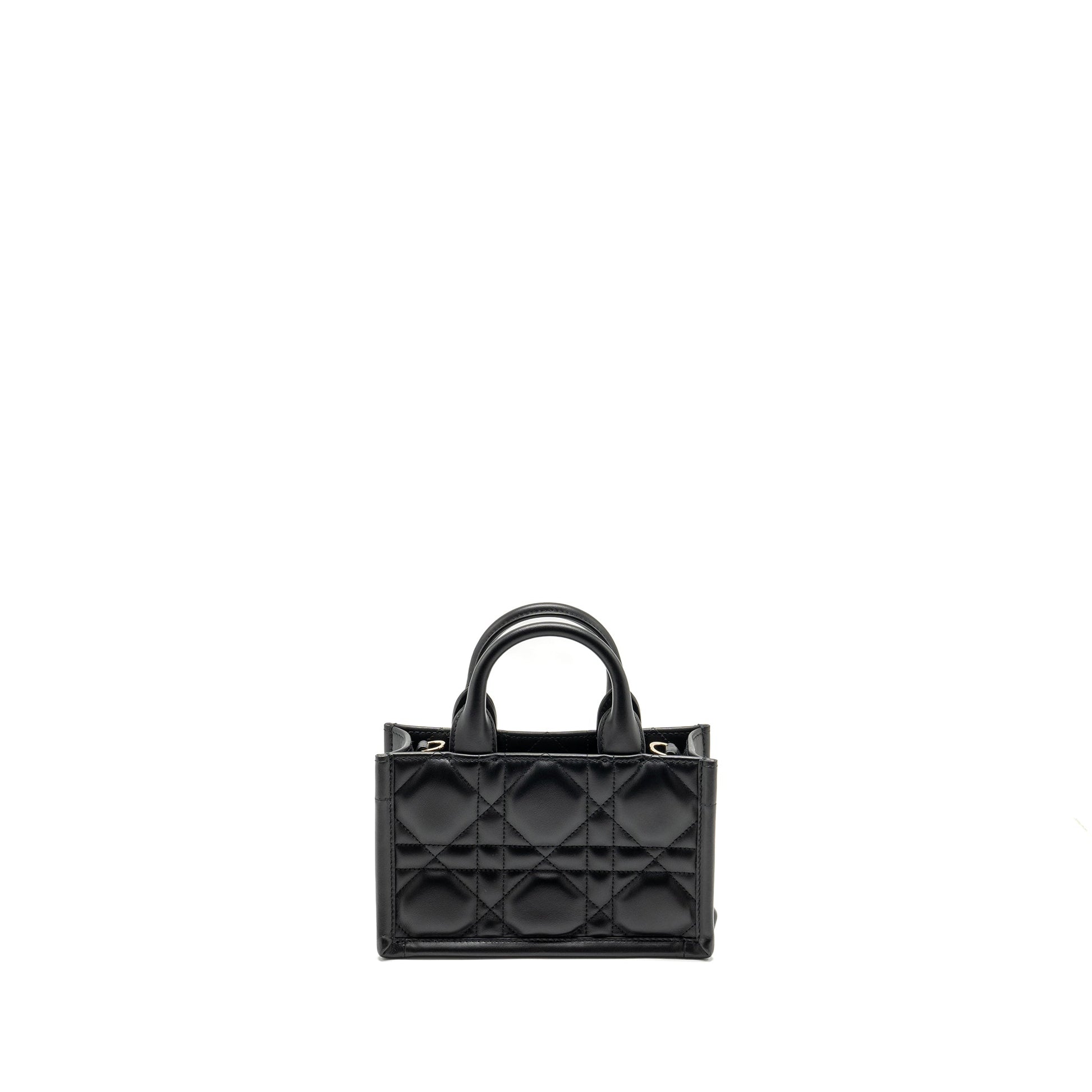 Dior amour Book Tote Macrocannage Calfksin Handbag Black Mini Tote Bag