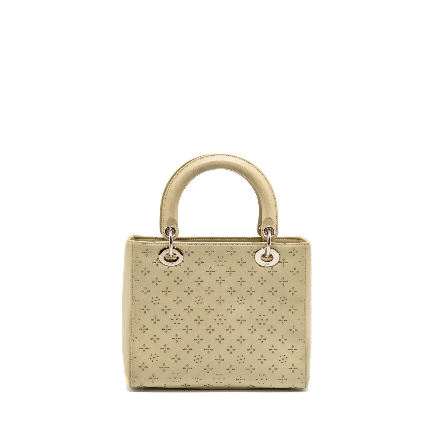 Dior Lady Handbag Leather Beige Travel Bag
